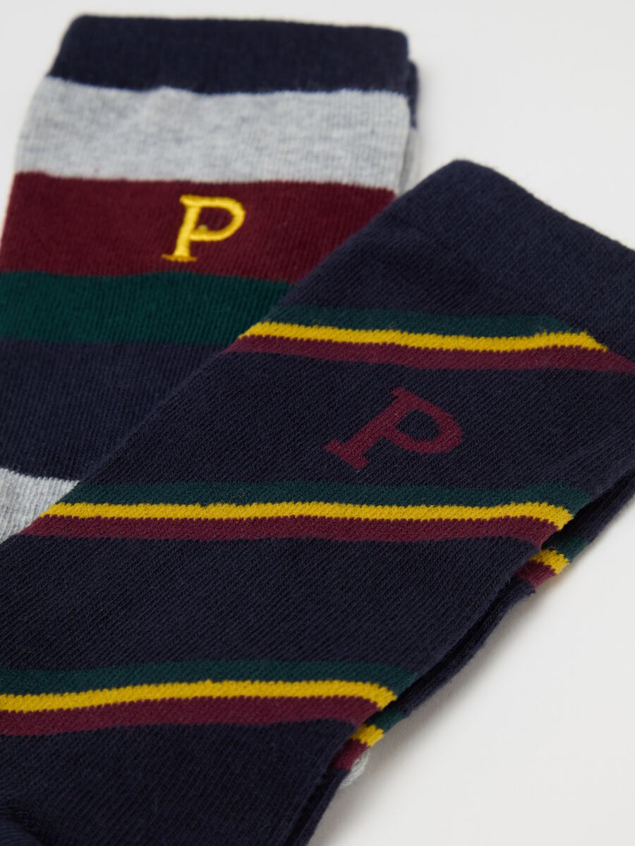 Three-pair pack socks in organic cotton with logo design_1