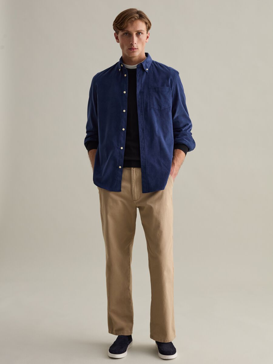 Camicia in corduroy colletto button-down_0