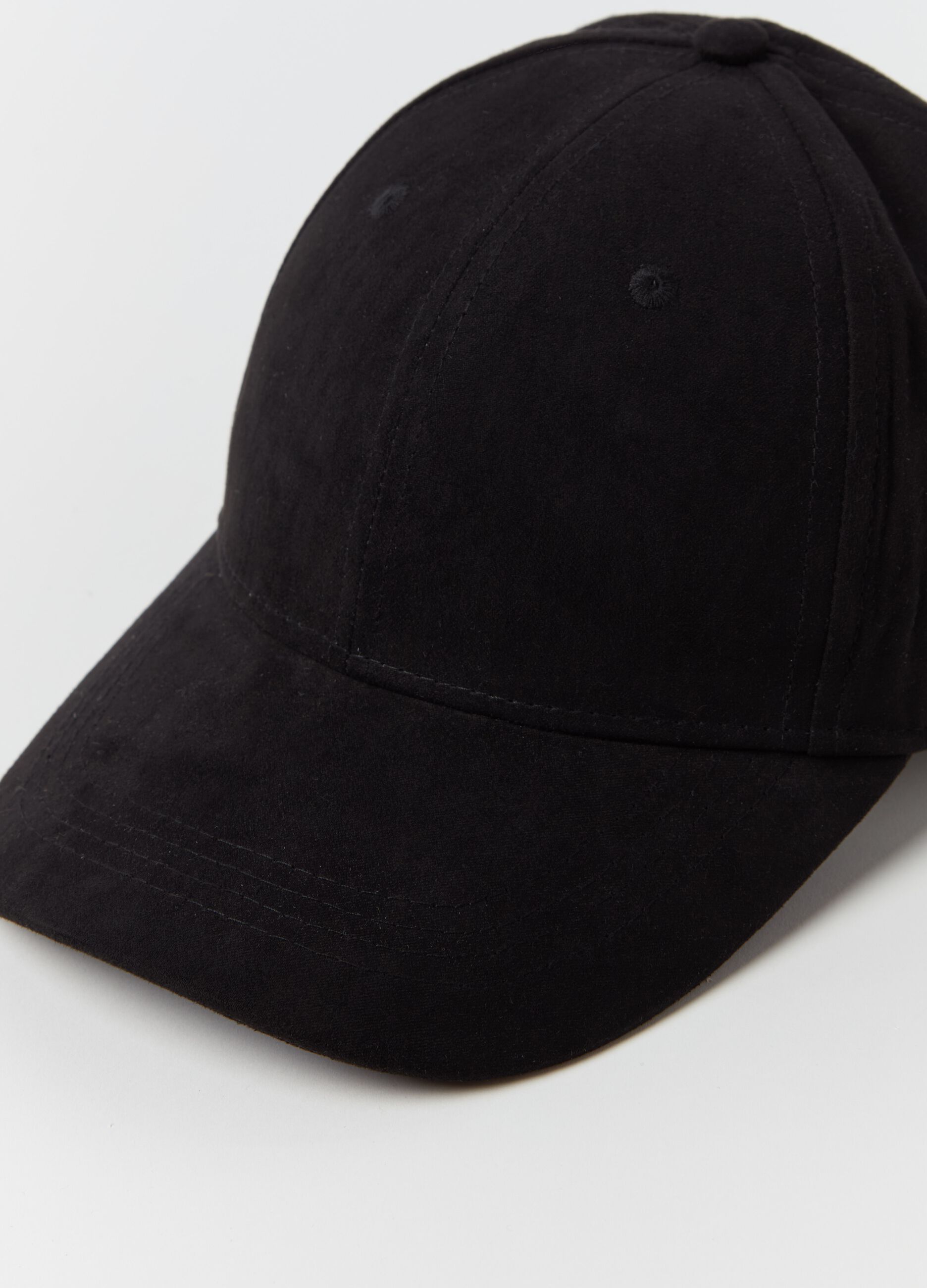 Suede-effect baseball cap