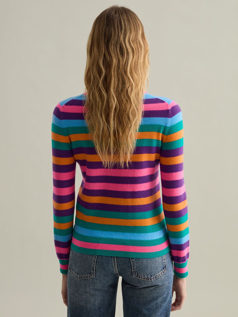 Pullover in lana a righe multicolor_2