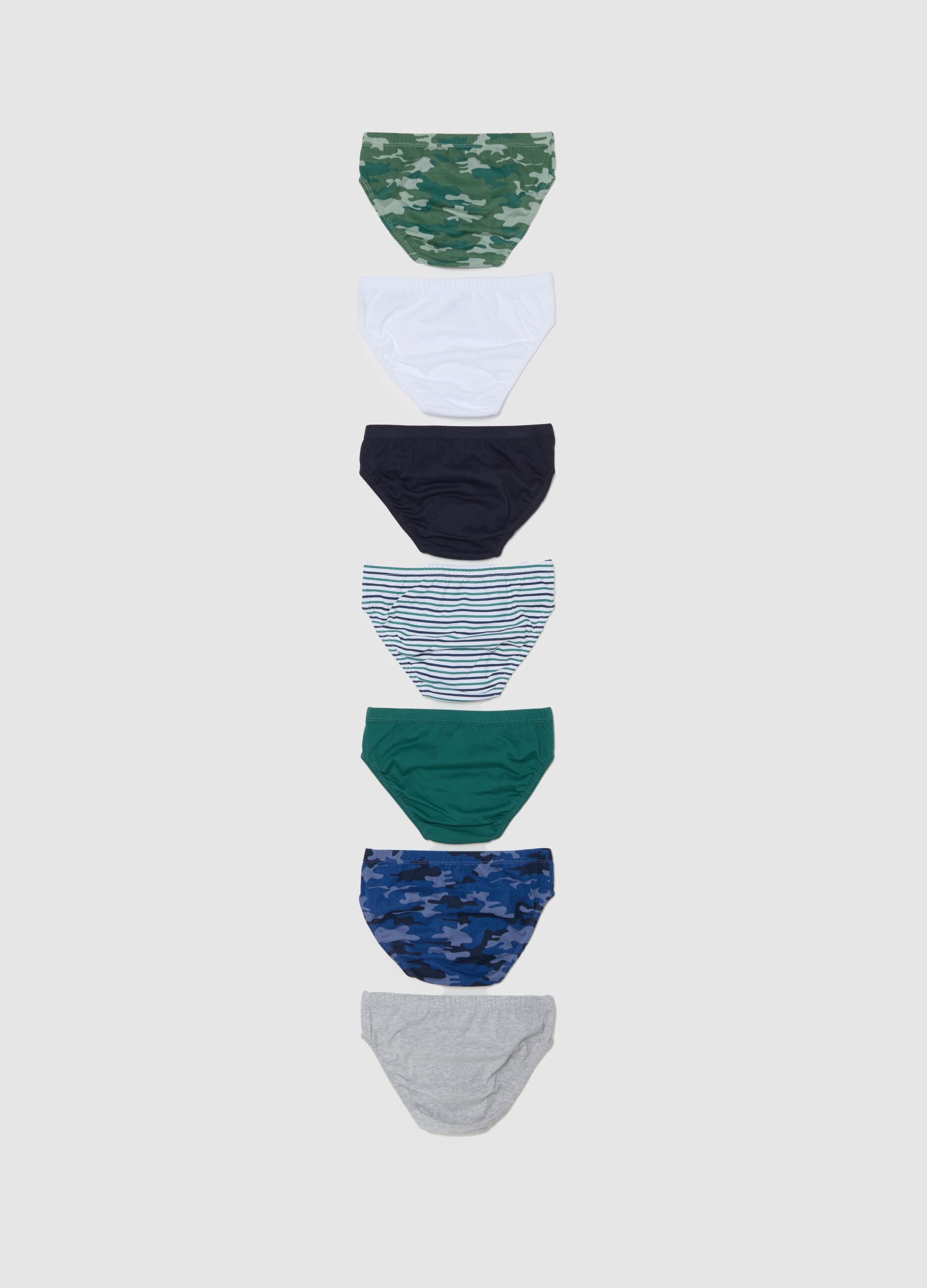 Seven-pack briefs in organic cotton with print