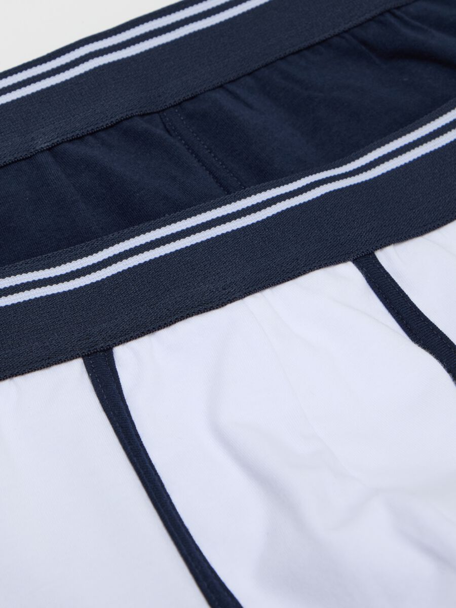 Three-pack boxer shorts in stretch organic cotton with striped edging_1