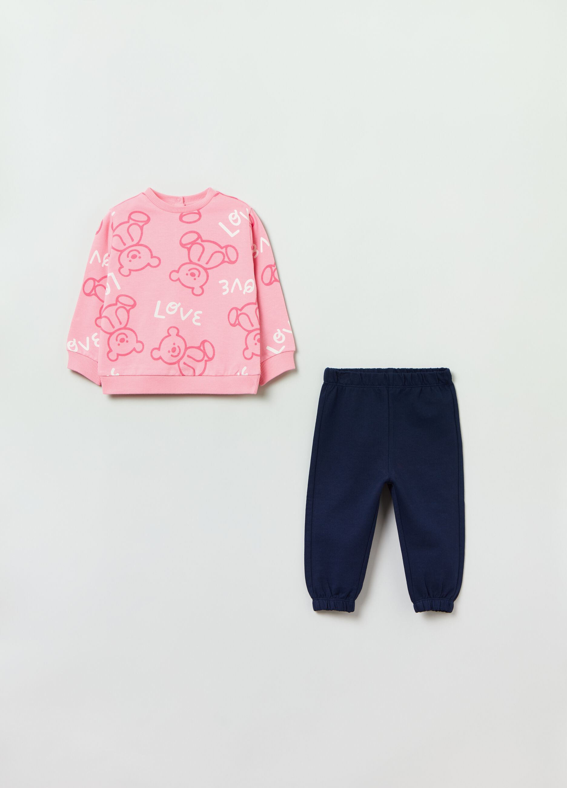 Cotton jogging set with print