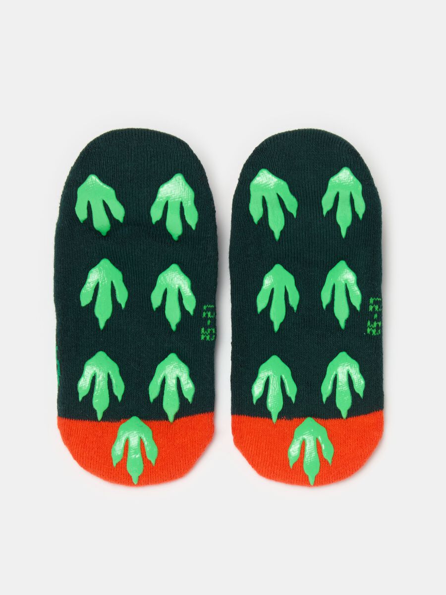 Slipper socks with dinosaur design_1