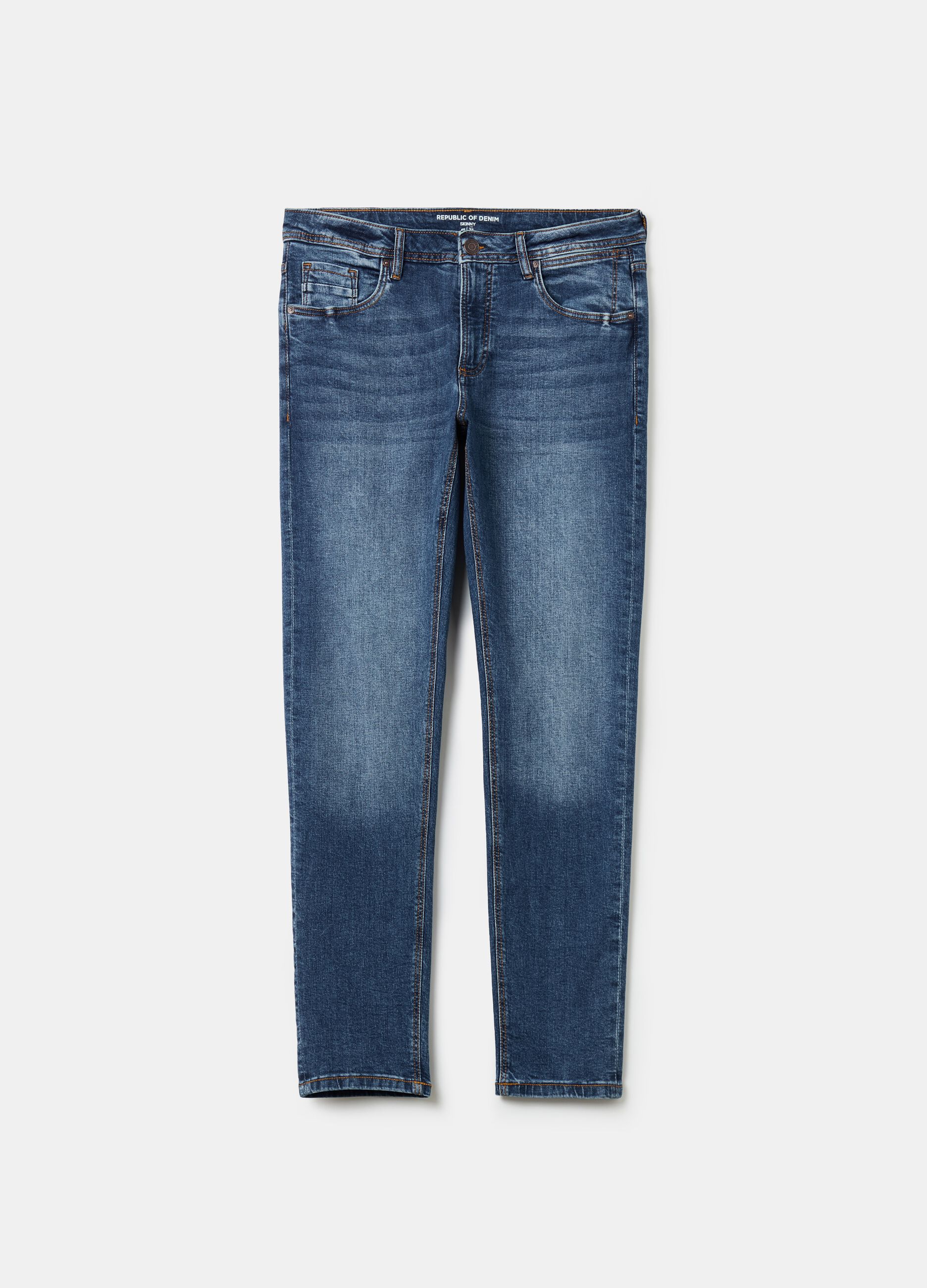 Skinny-fit jeans with fading