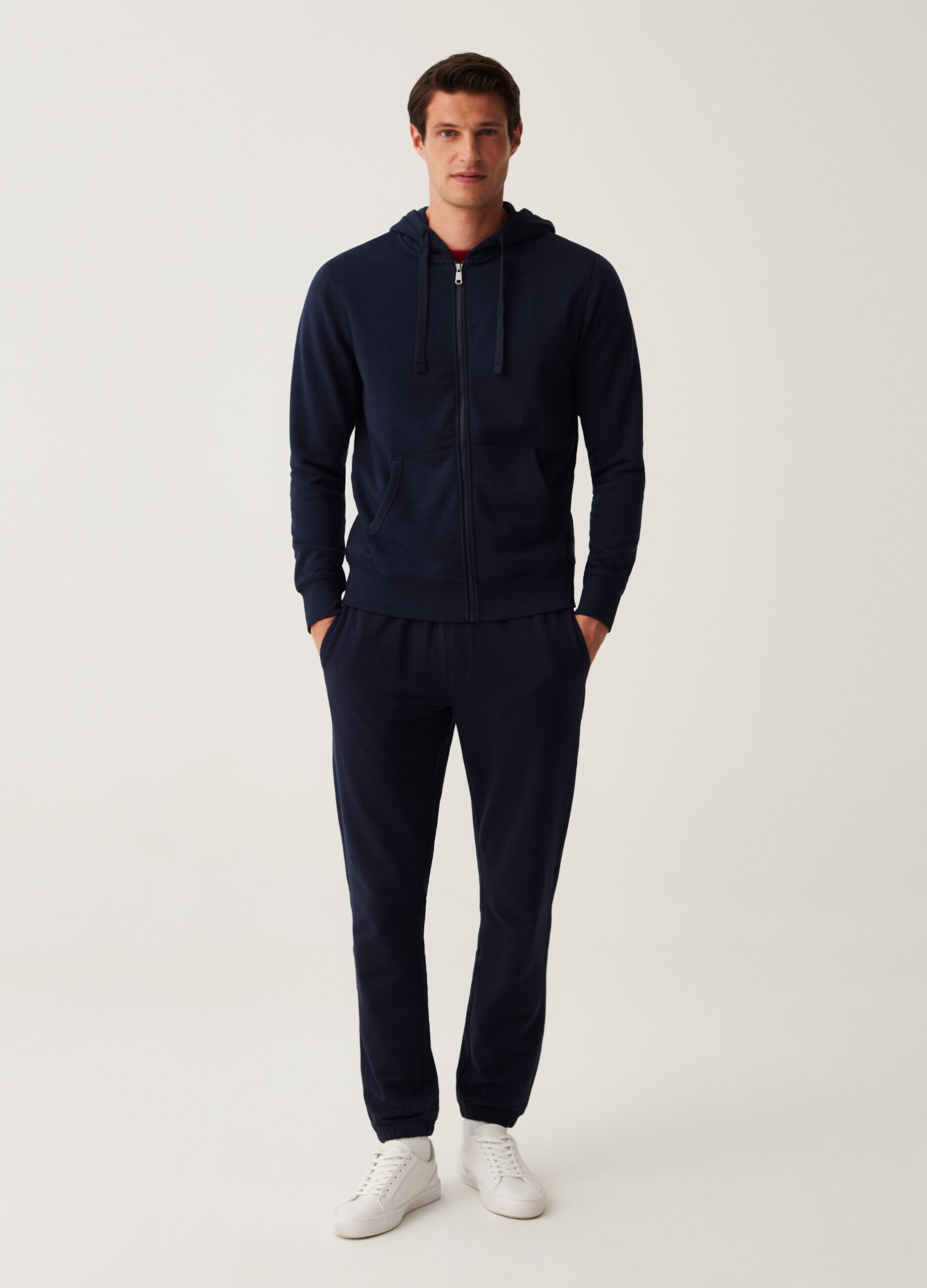 Straight-fit joggers in French terry