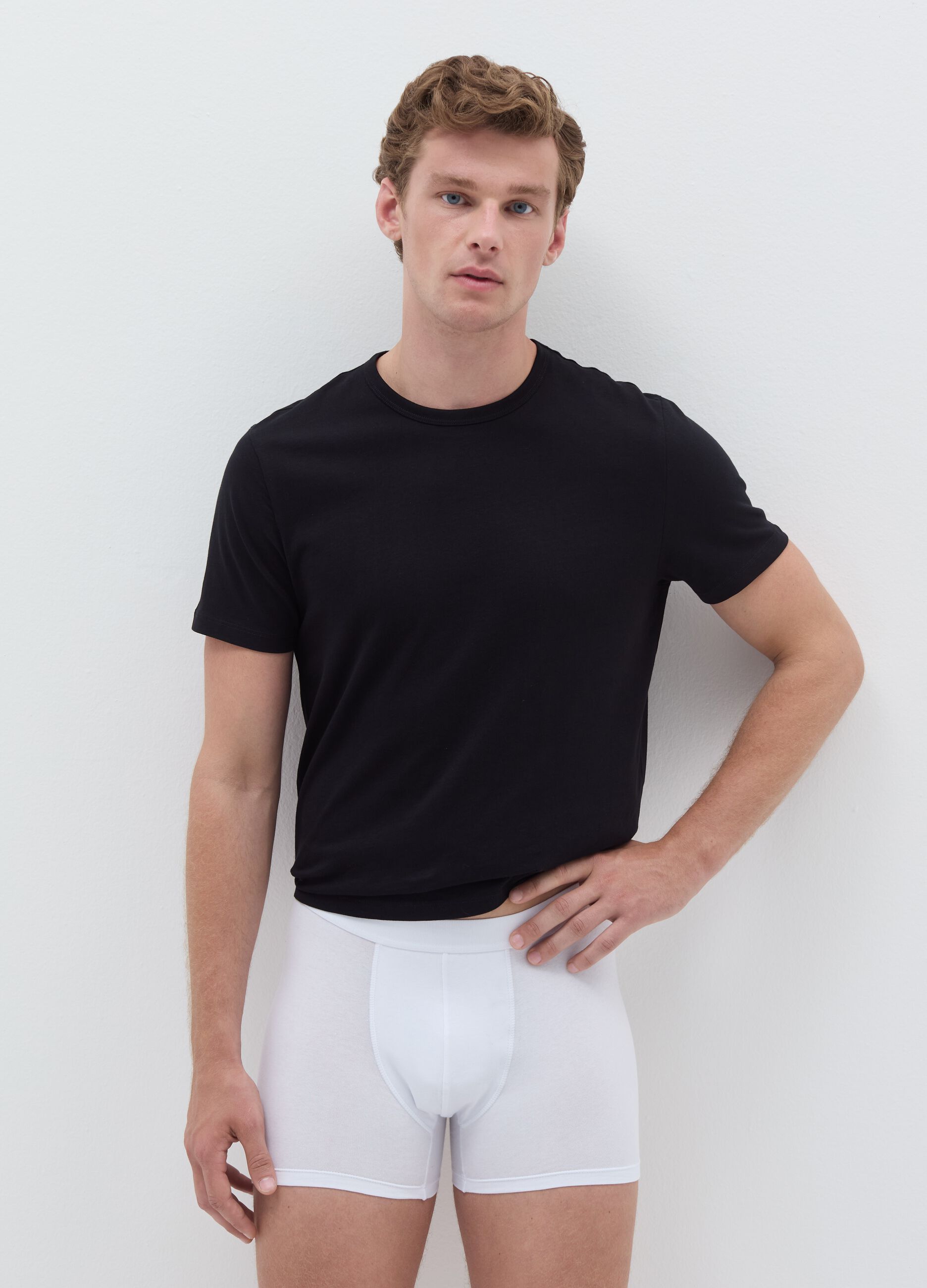 Three-pack midi boxer shorts with external elastic