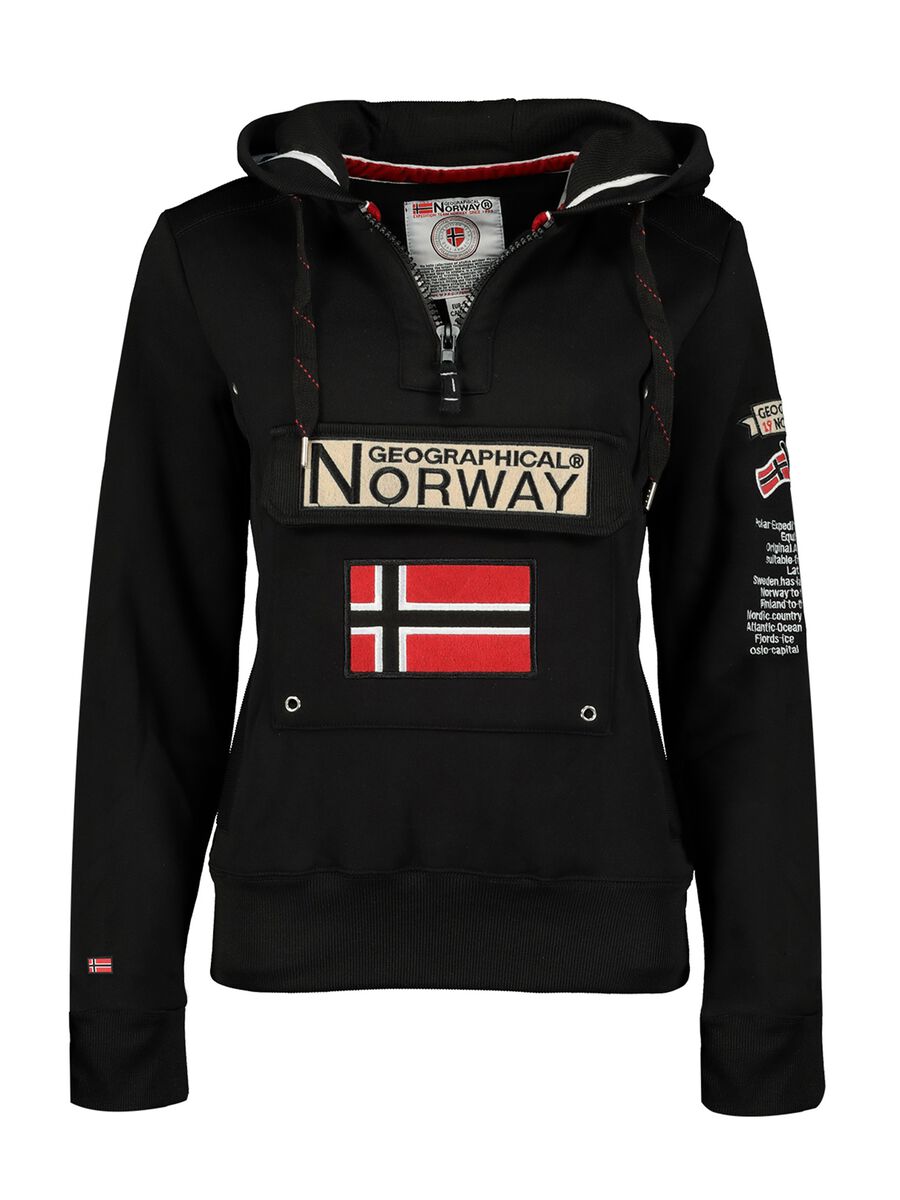 Geographical Norway half-zip sweatshirt with hood_0