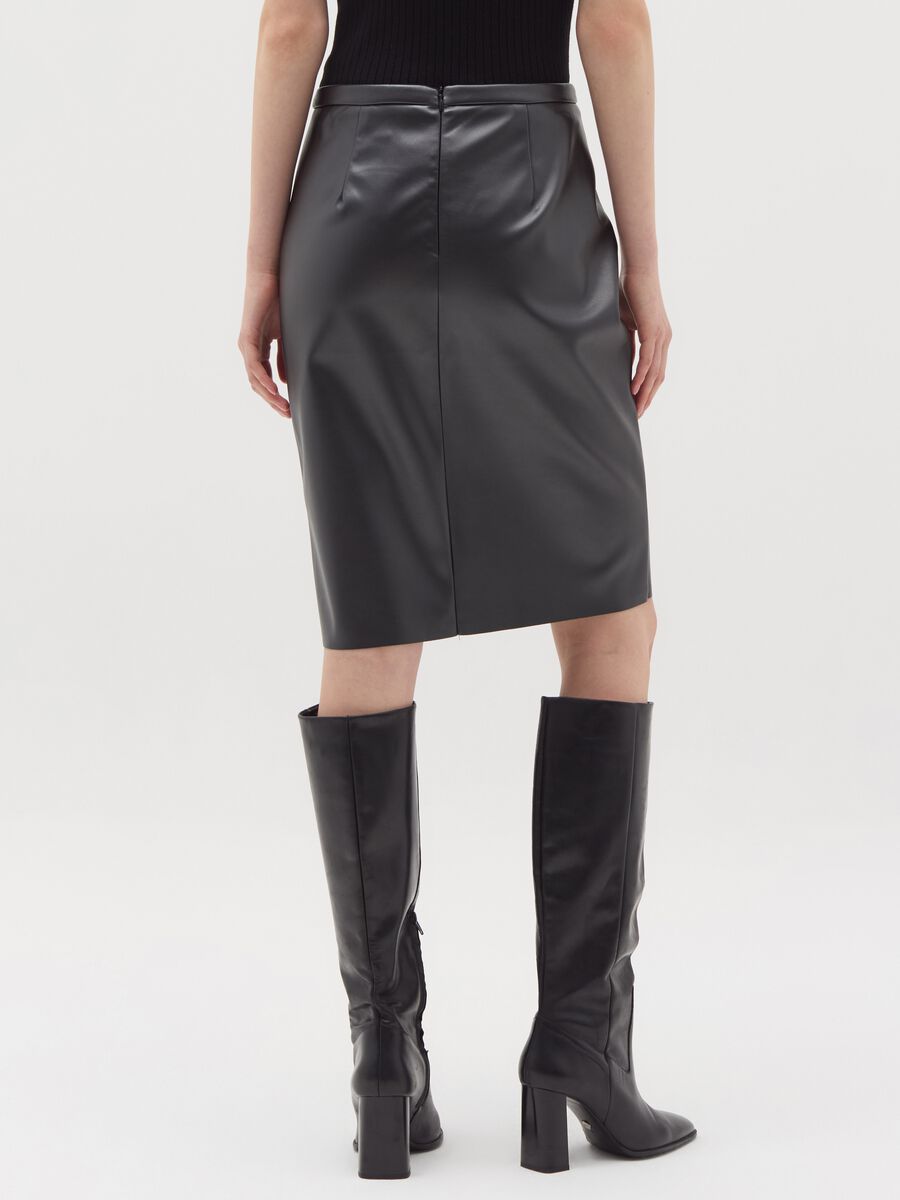 Glossy-effect midi skirt_2