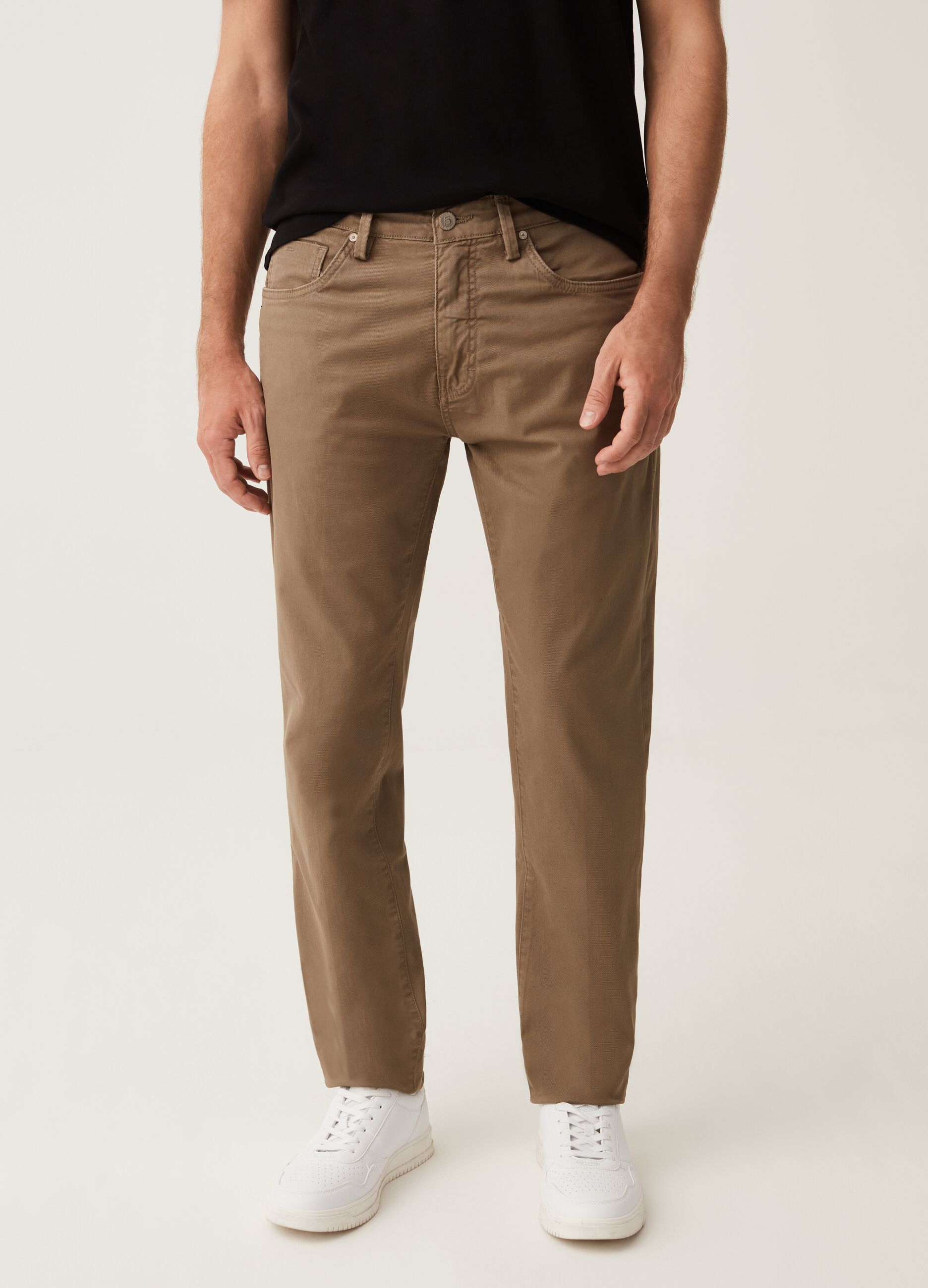 Five-pocket trousers in stretch twill