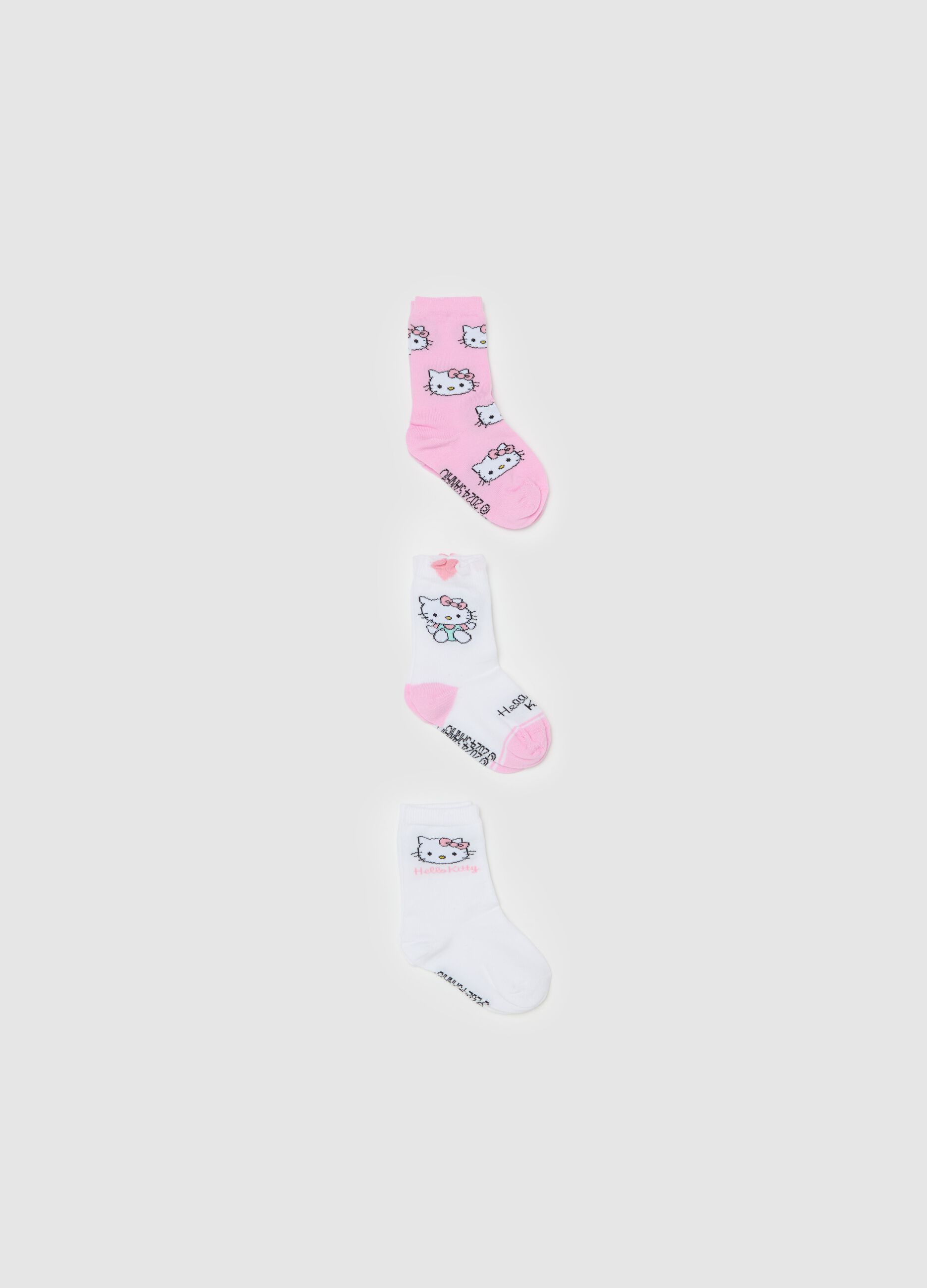 Three-pair pack stretch socks with Hello Kitty design