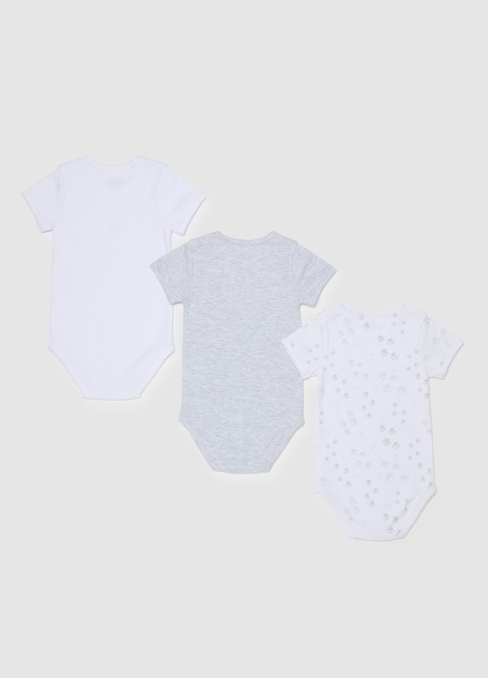 Three-pack bodysuits in organic cotton with print