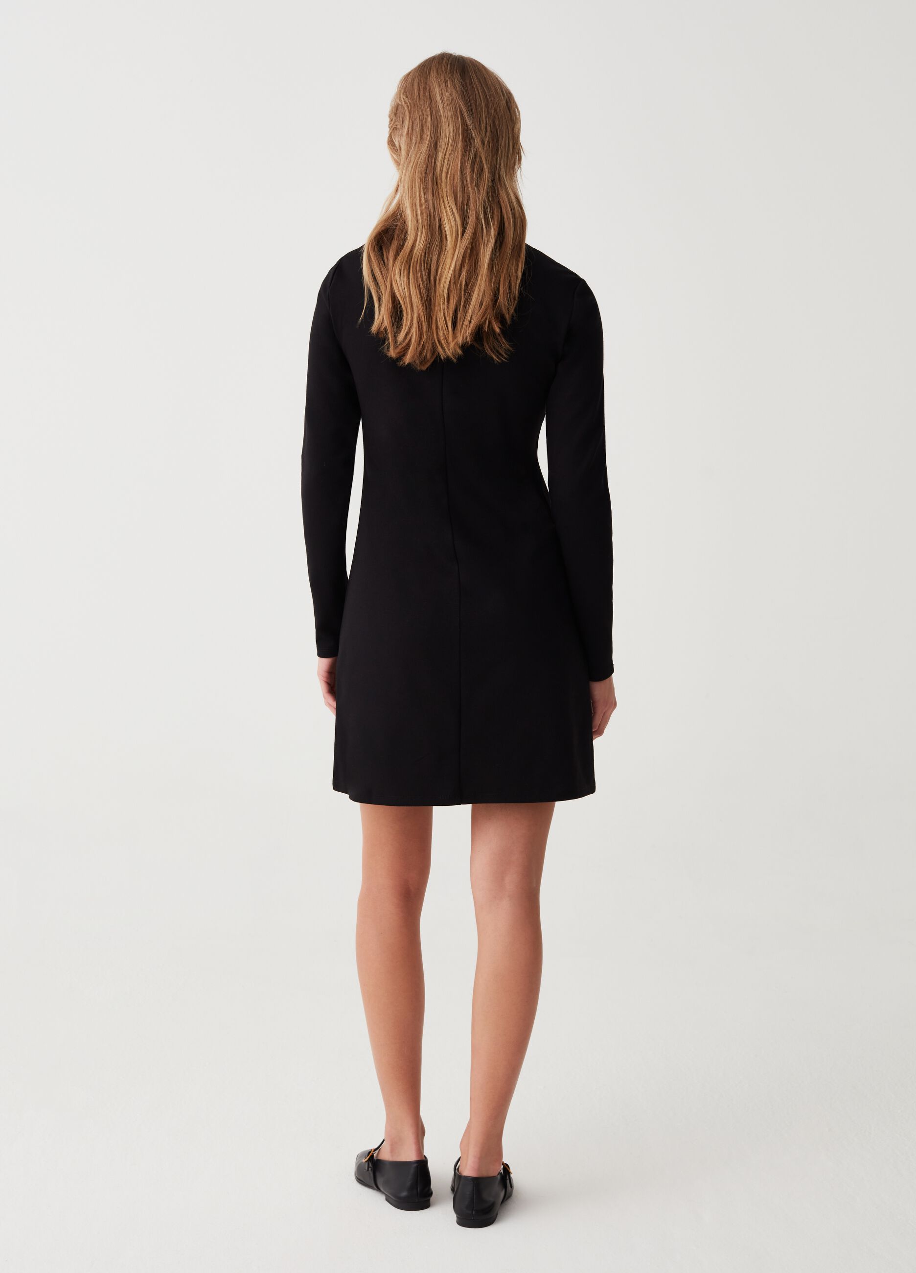 Short dress with mock neck