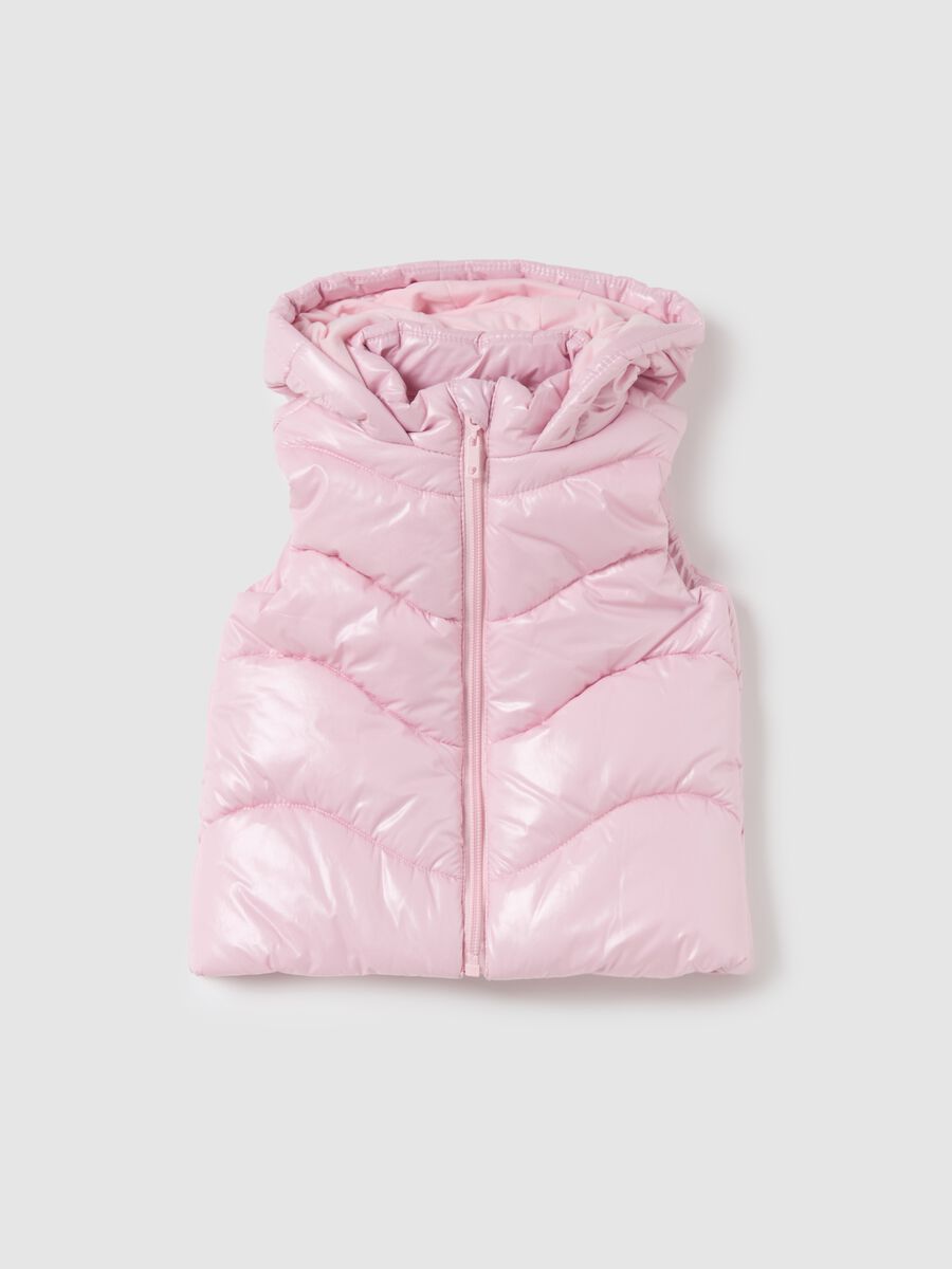 Full-zip quilted gilet with hood_0