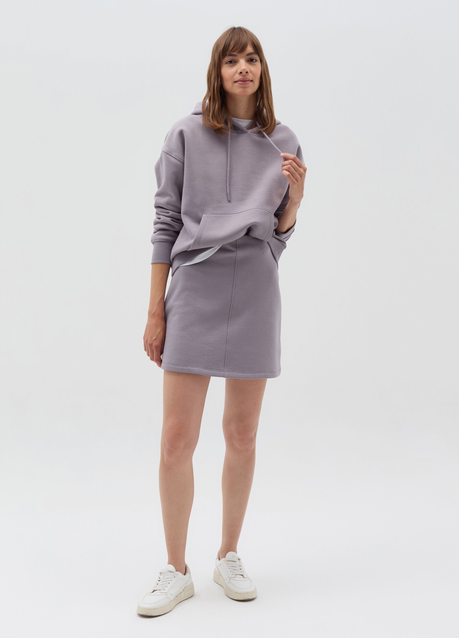 Essential high-rise miniskirt in fleece