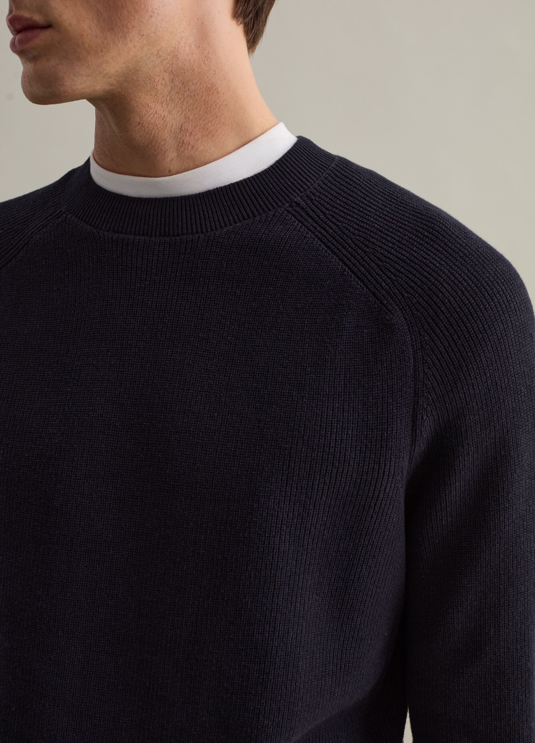 Contemporary pullover with ribbing