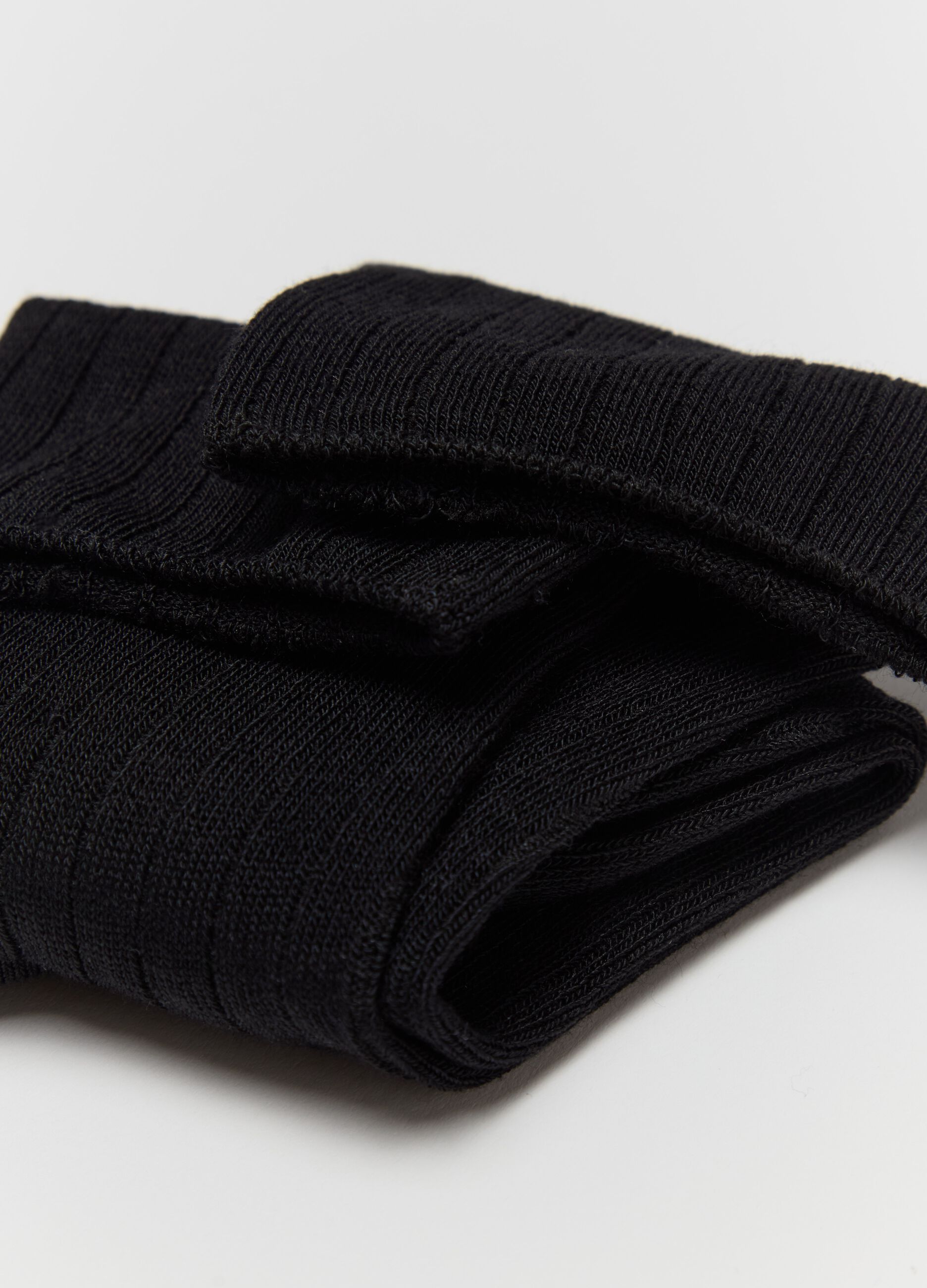 Two-pair pack short stretch ribbed socks