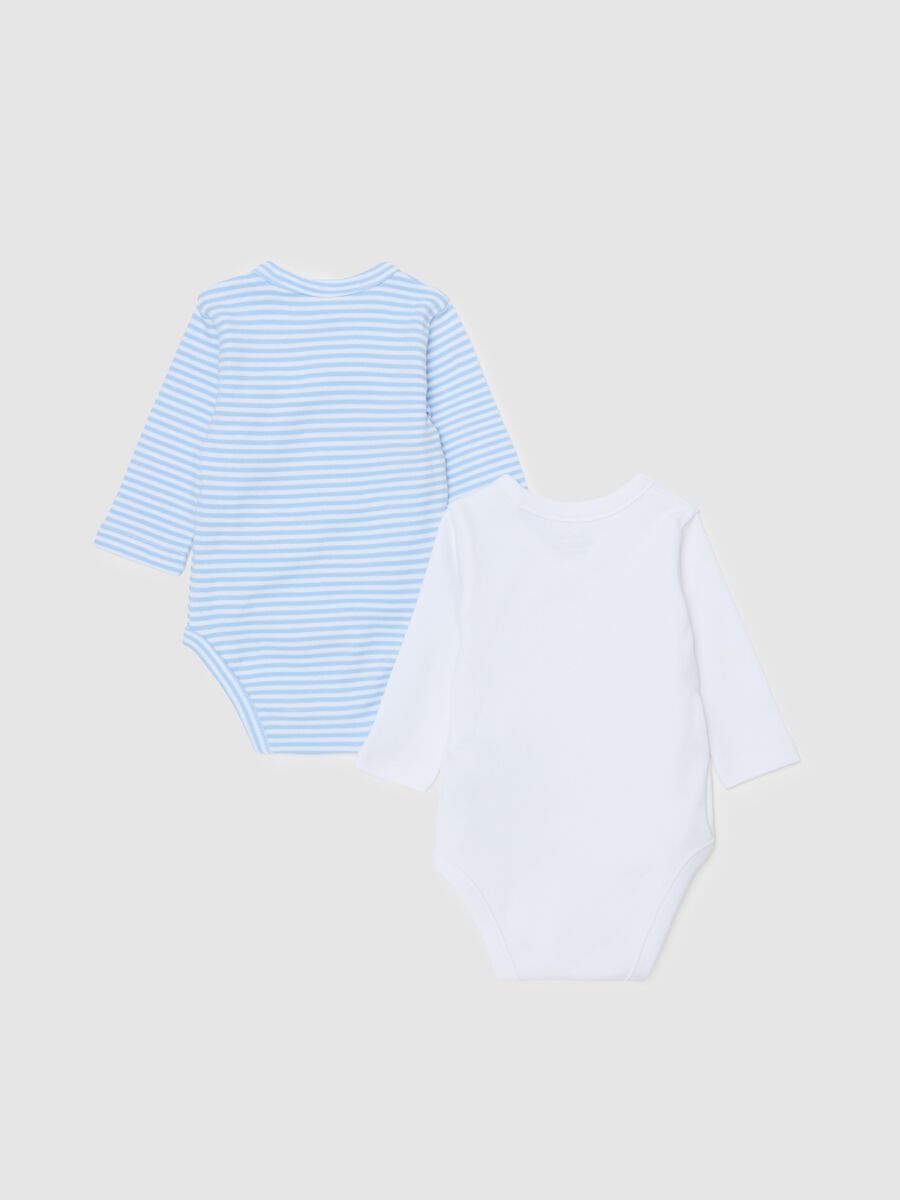 Two-pack bodysuits in organic cotton with V neck_1