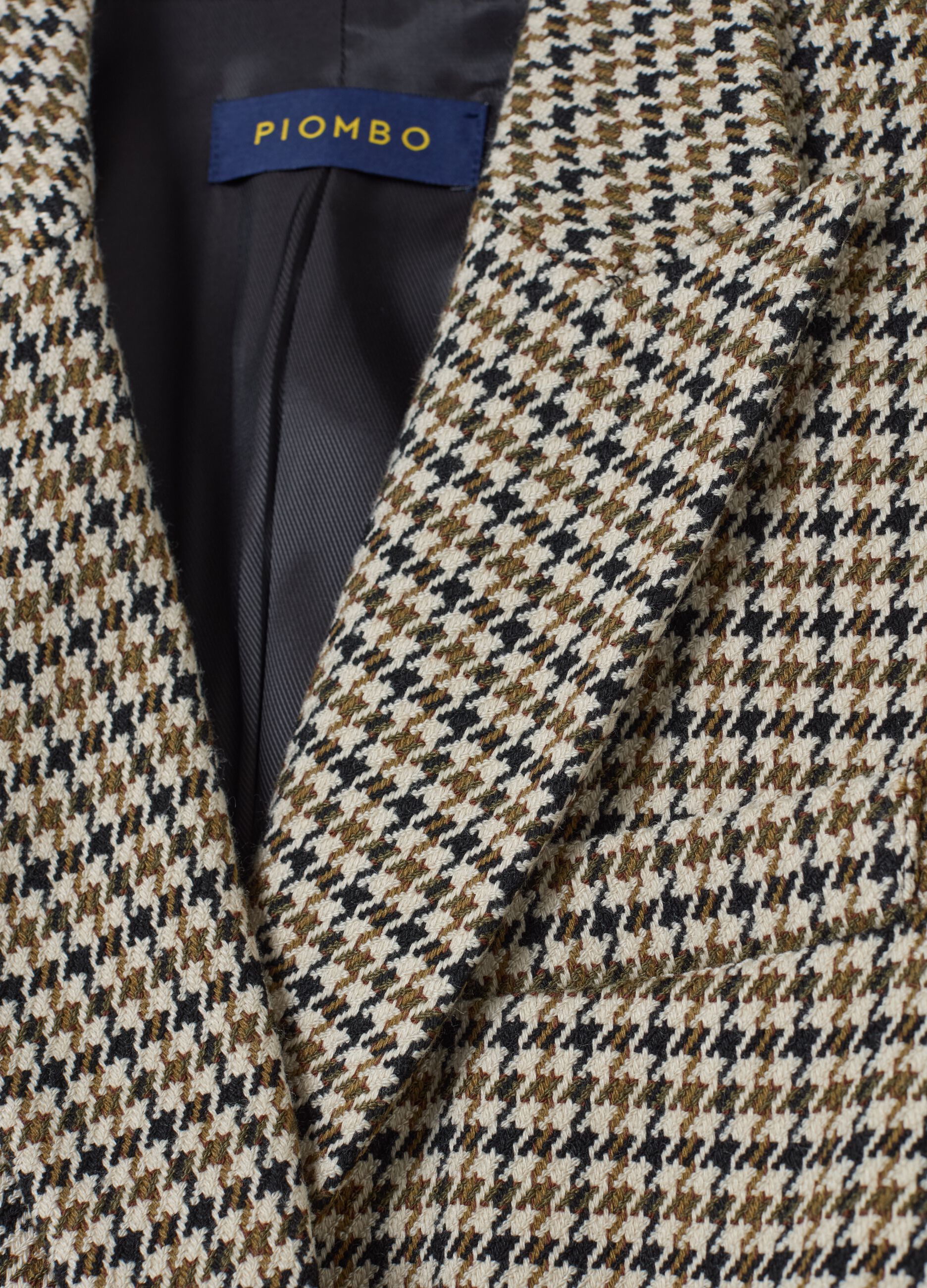 Double-breasted houndstooth blazer