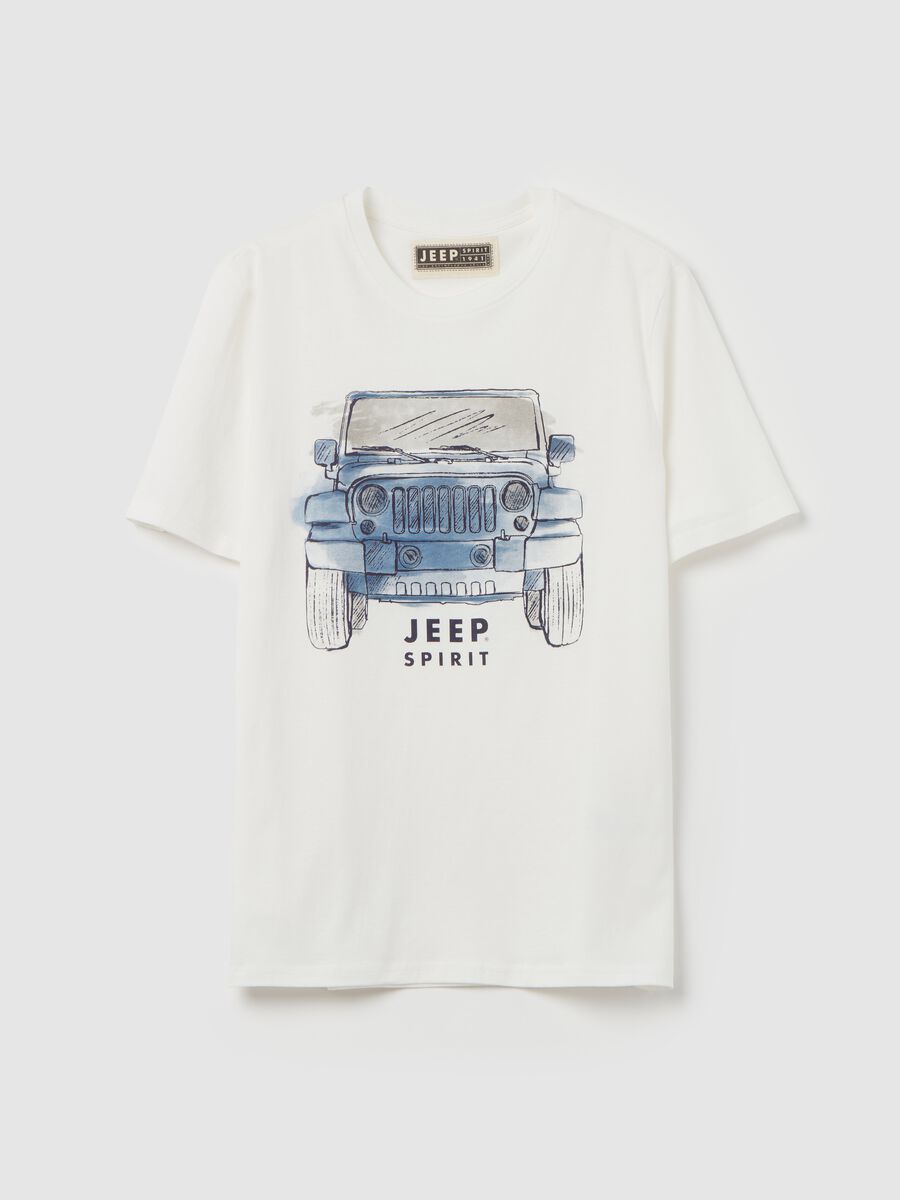 Cotton T-shirt with Jeep Spirit print_0