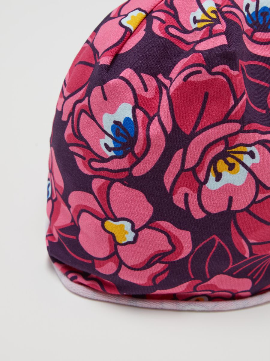 Jersey hat with floral pattern_2