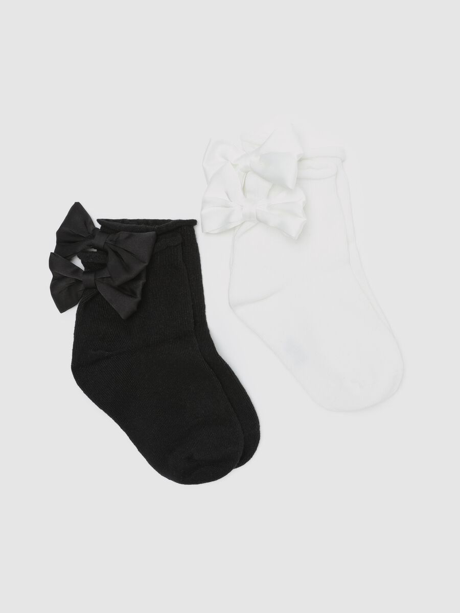 Two-pair pack socks in organic cotton with bows_0