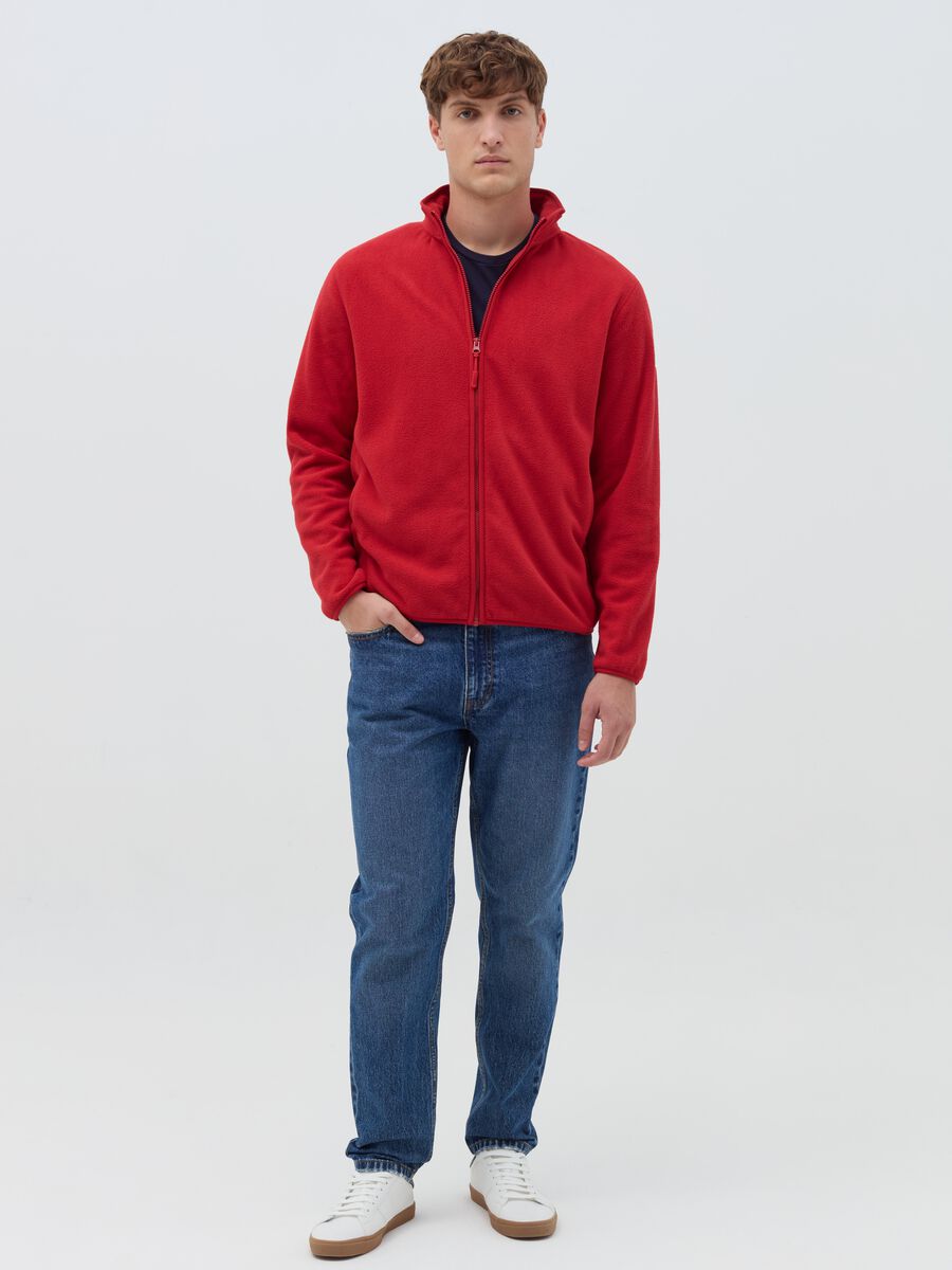 Full-zip sweatshirt in fleece with patch_1