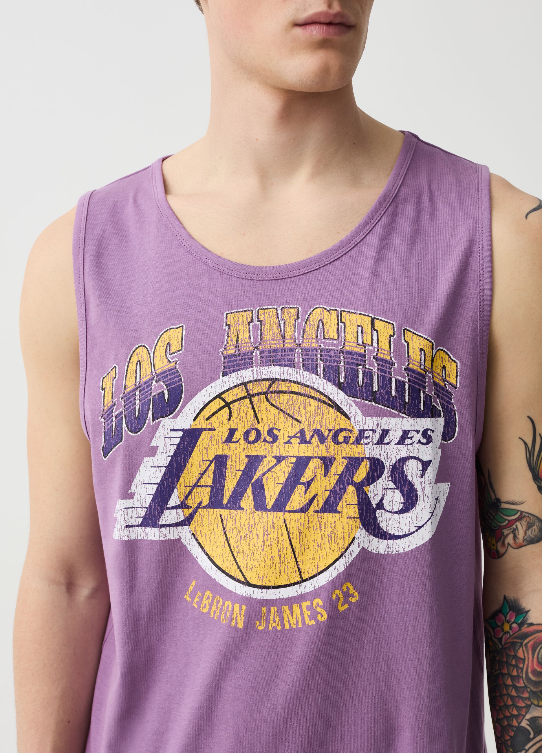 Tank top with NBA Los Angeles Lakers print