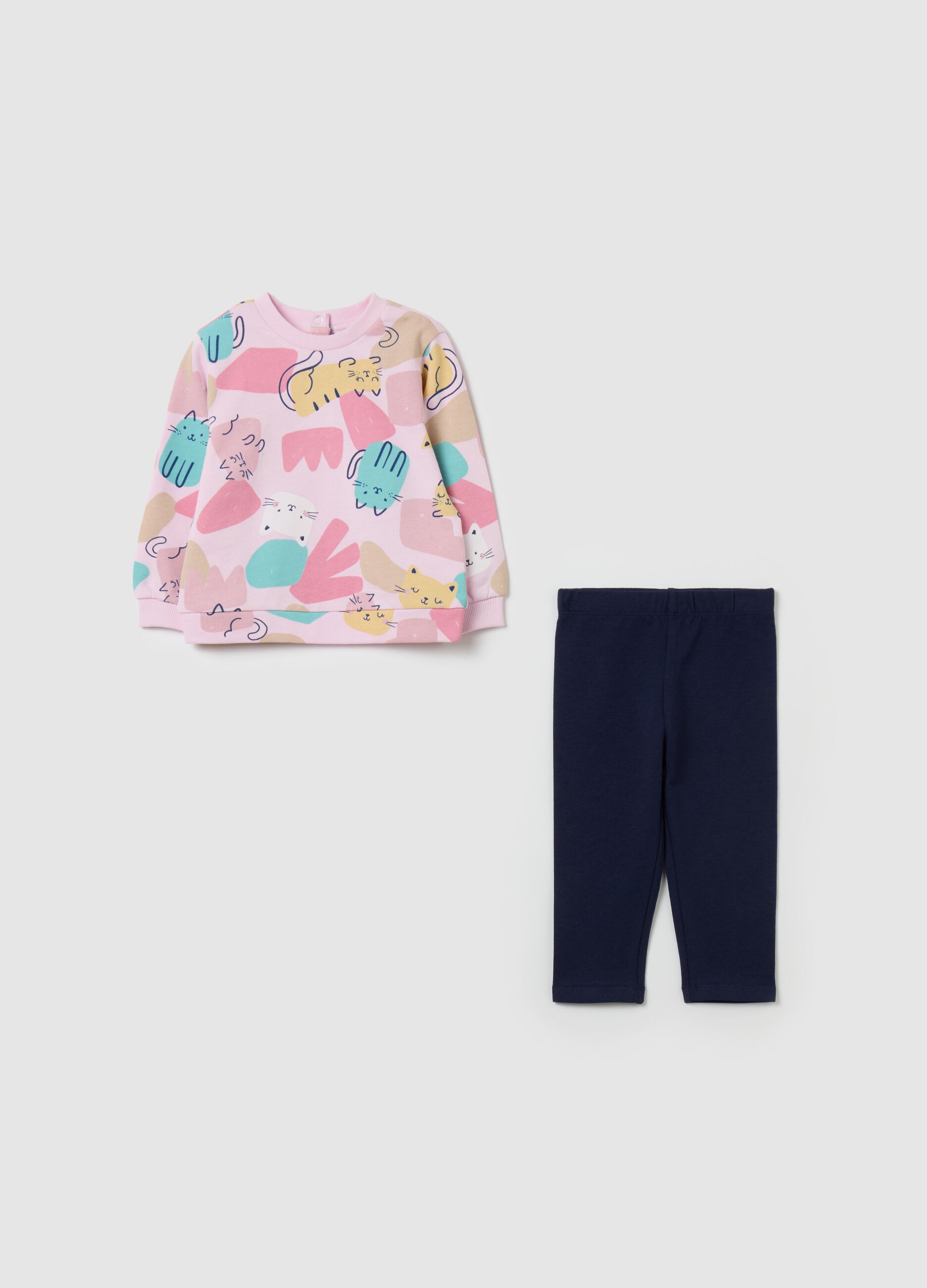 Cotton jogging set with print