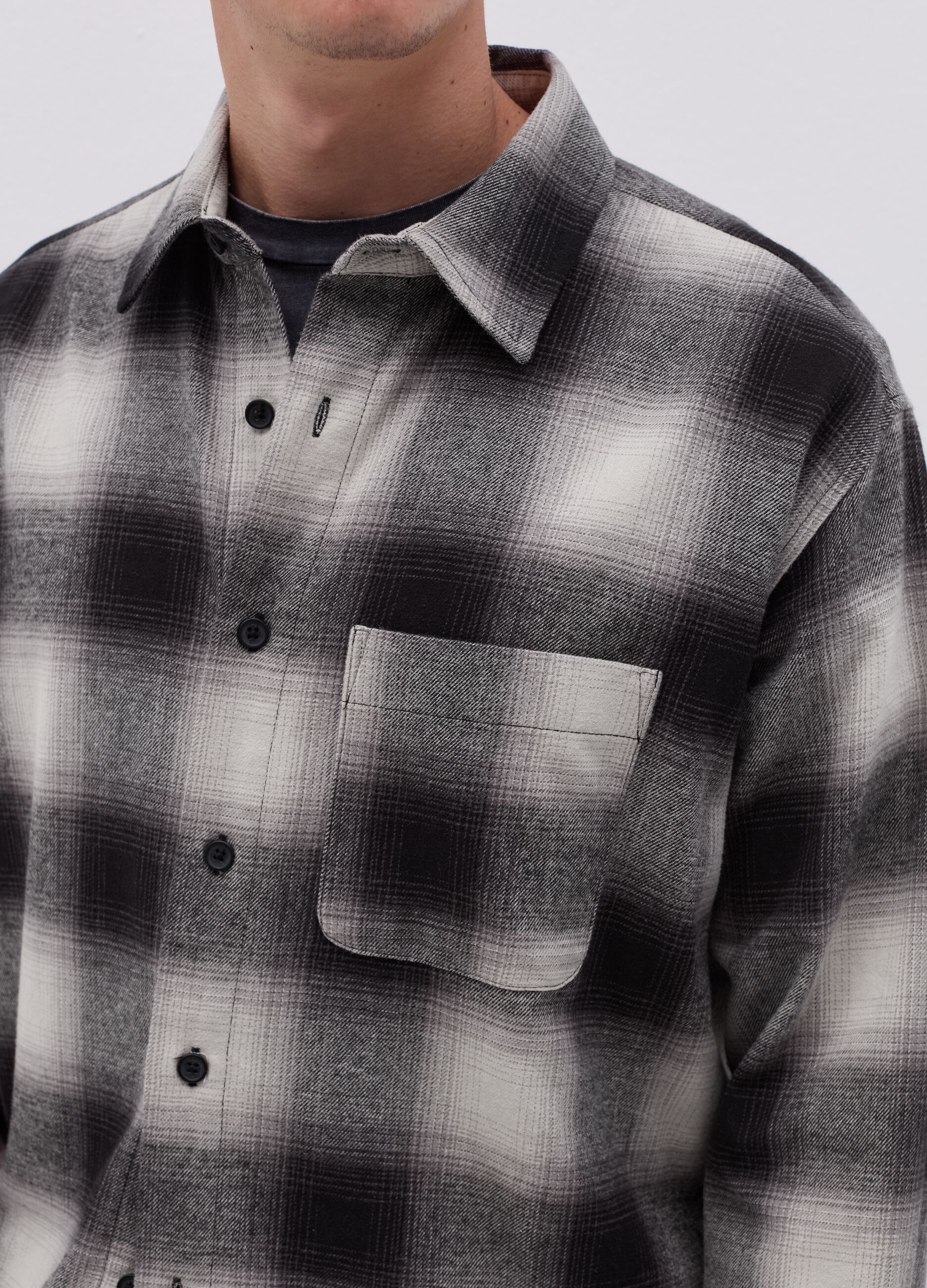 Regular-fit shirt in check flannel