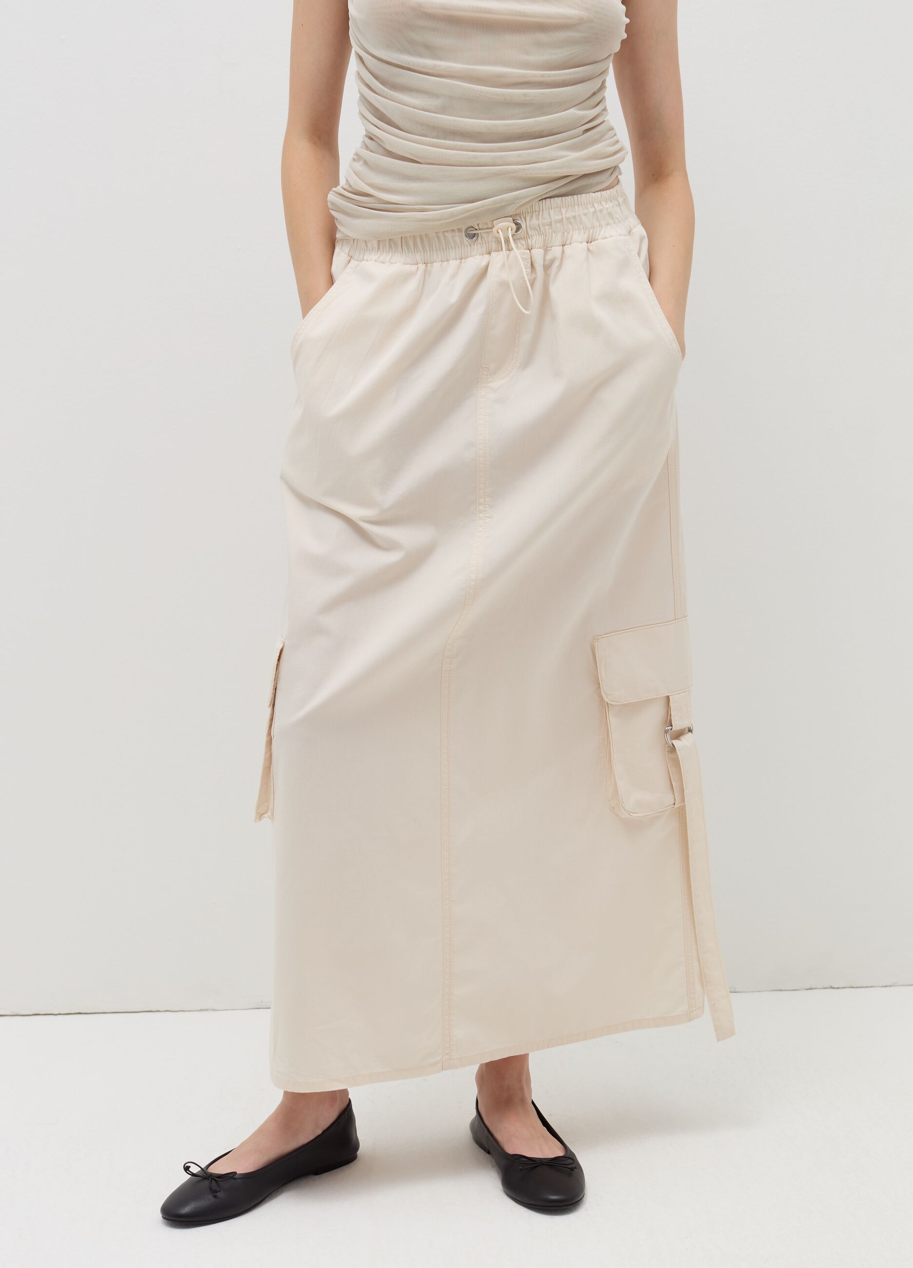 Long cargo parachute skirt