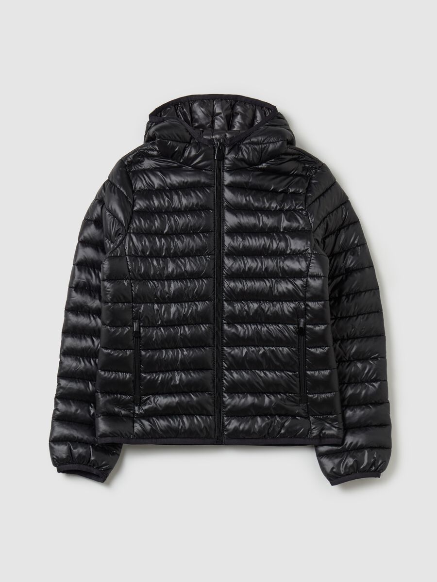 Full-zip ultralight down jacket with hood_0