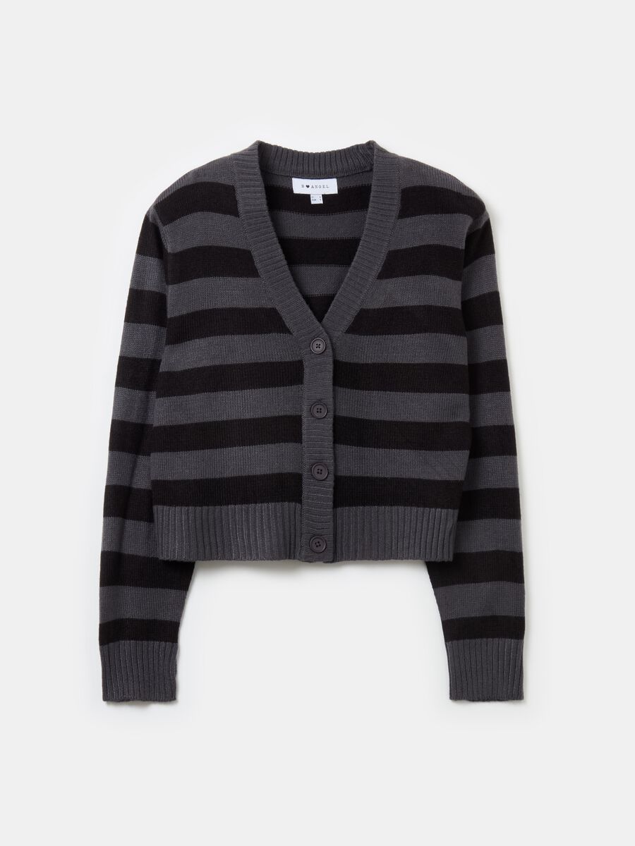 Cardigan with striped pattern and V neck_4