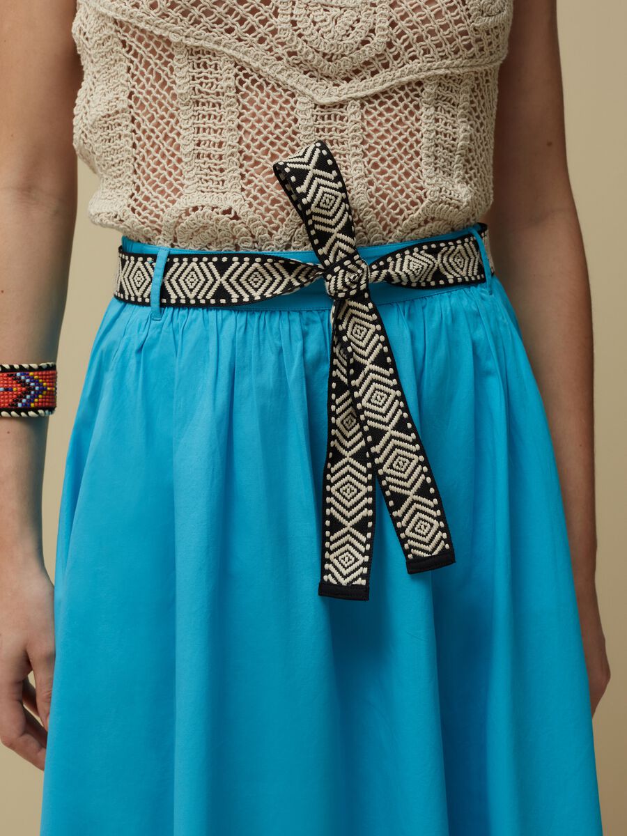 Midi skirt with jacquard belt_3