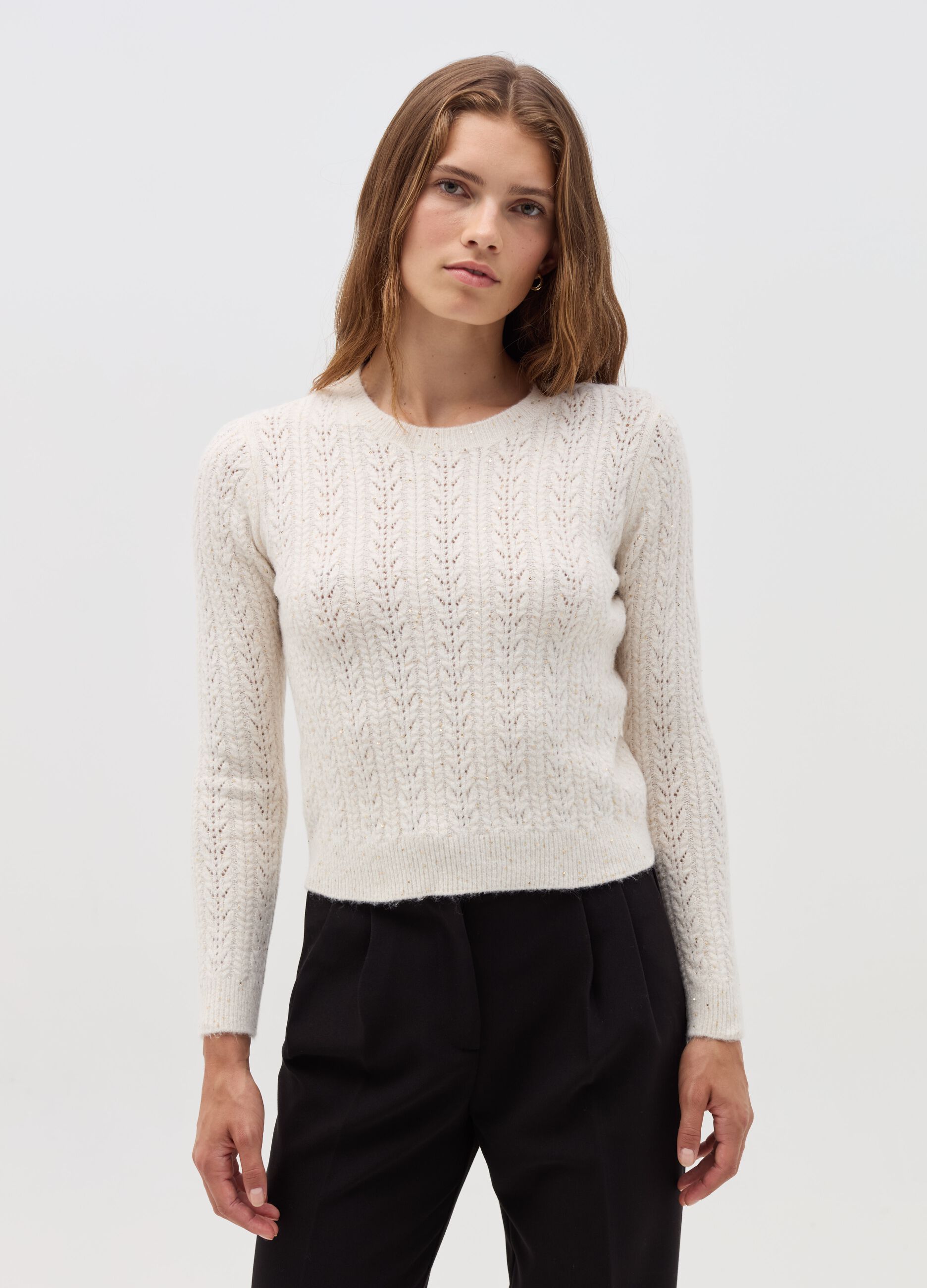 Lurex pullover with micro sequins