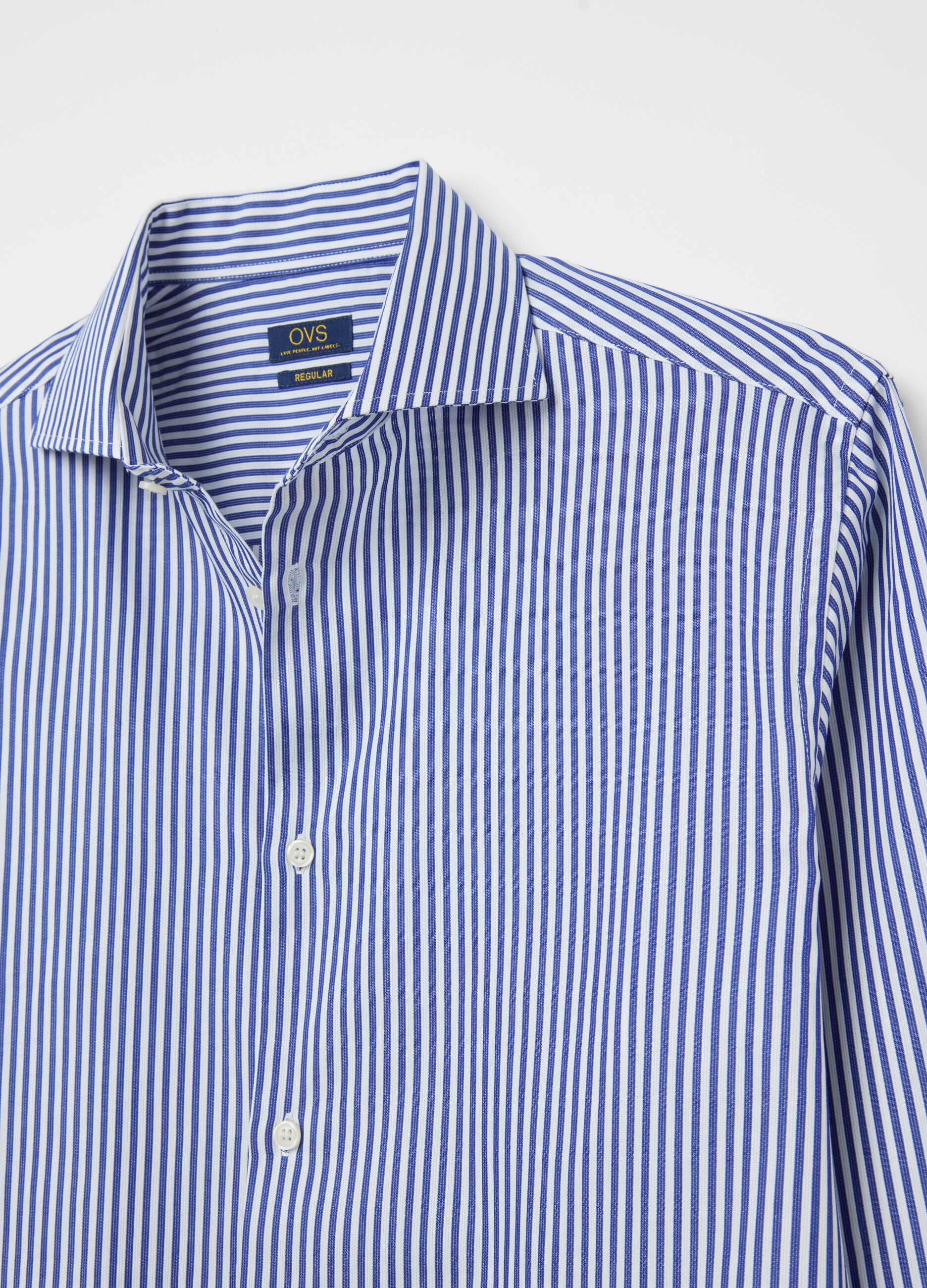 Regular-fit easy-iron striped shirt