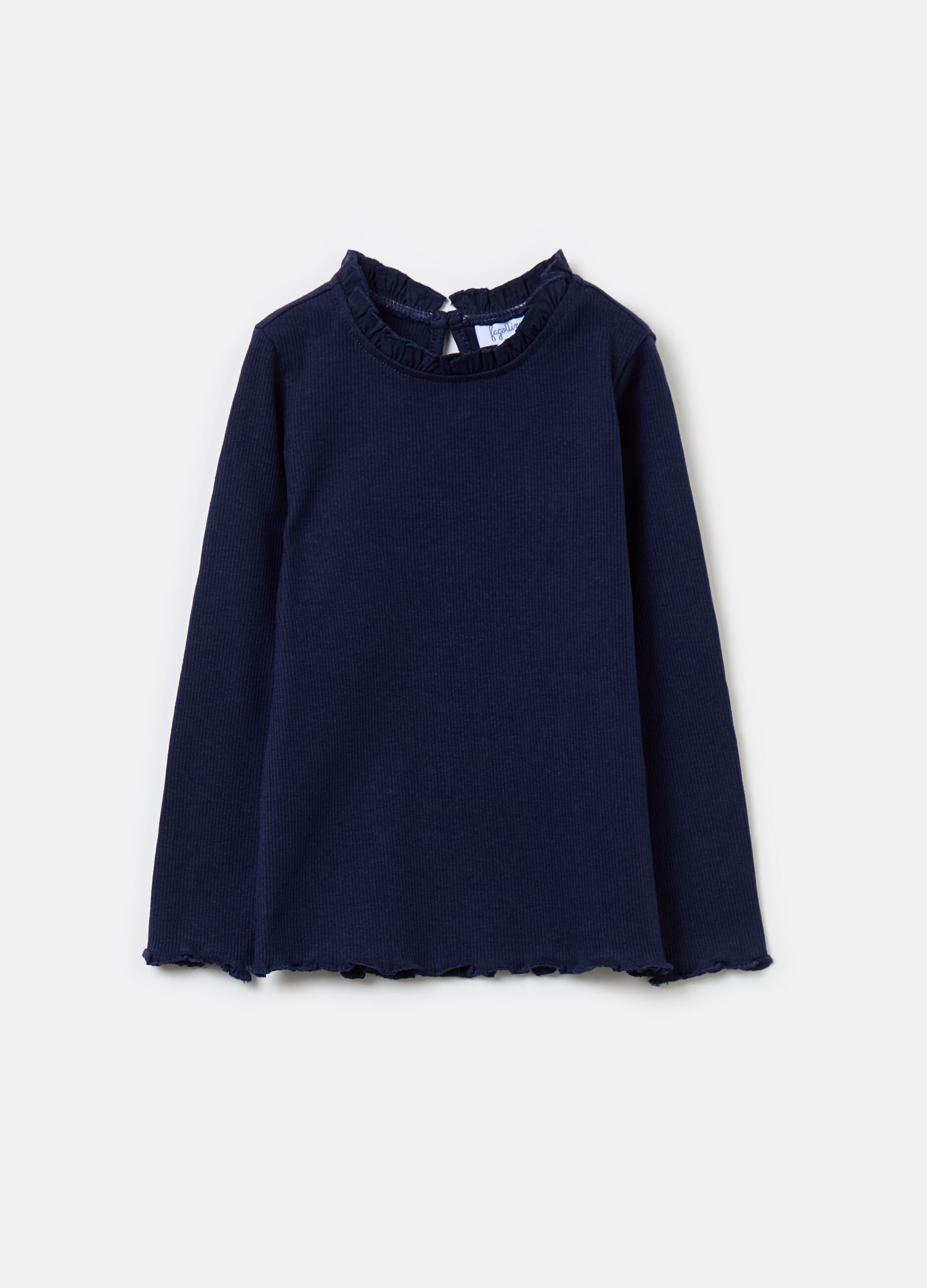 Long-sleeved T-shirt with frills