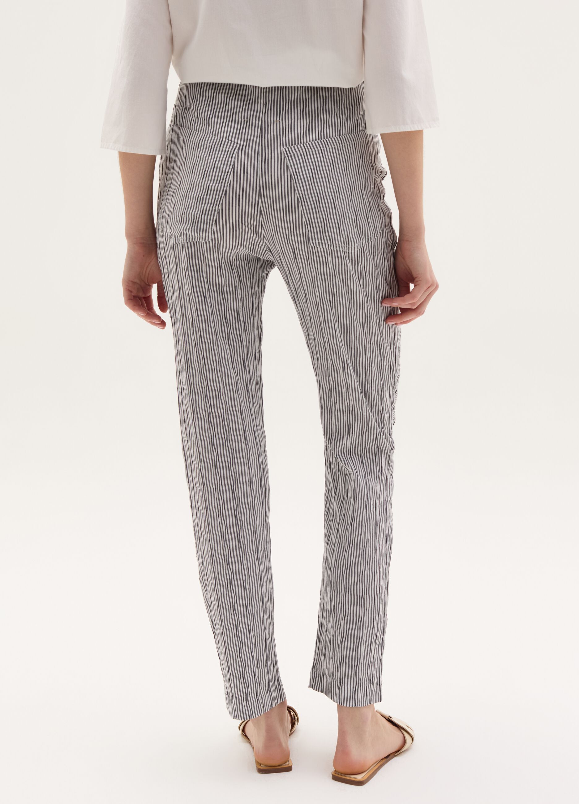 Maternity trousers with thin stripes
