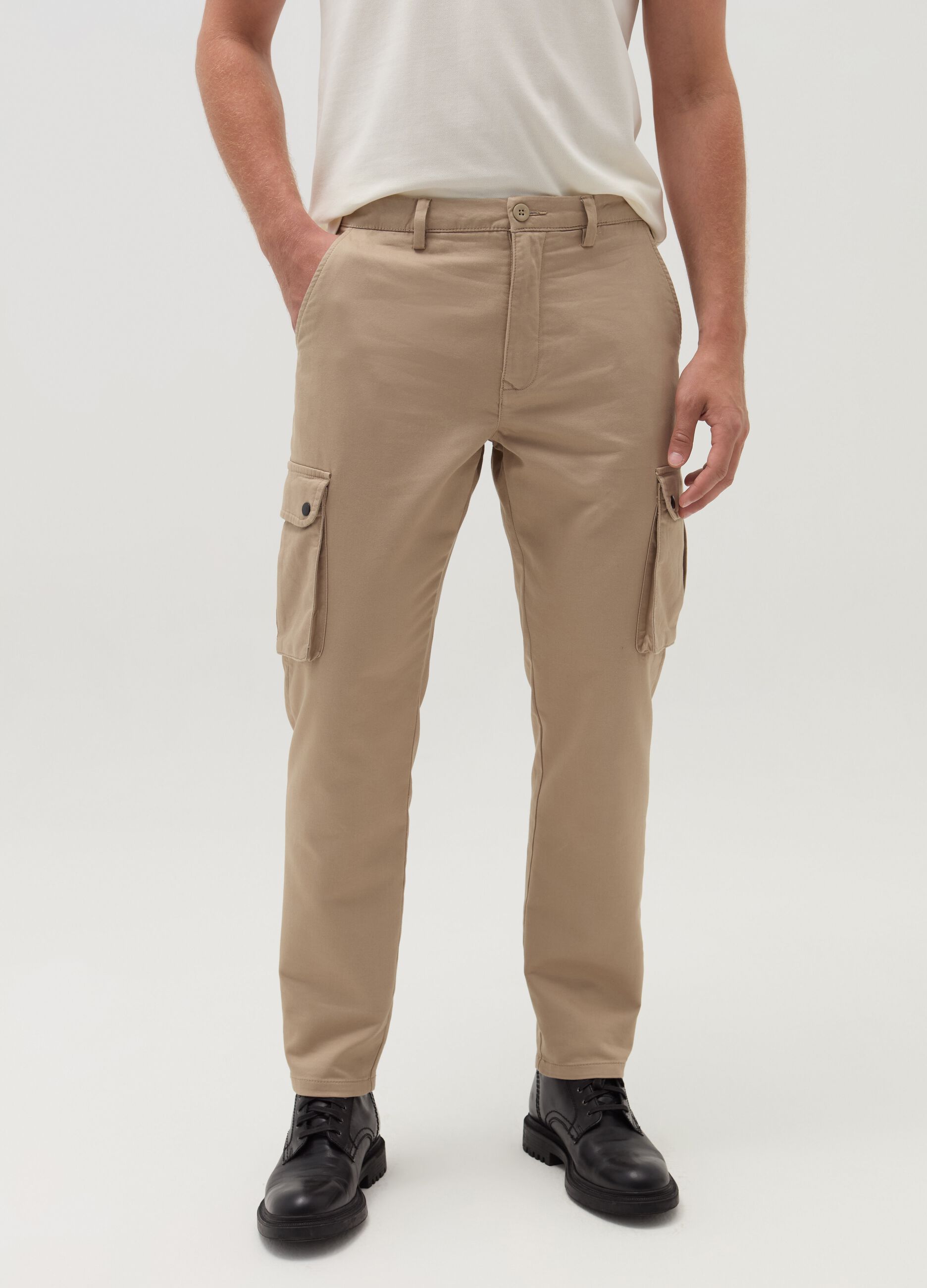 Cargo trousers in stretch cotton