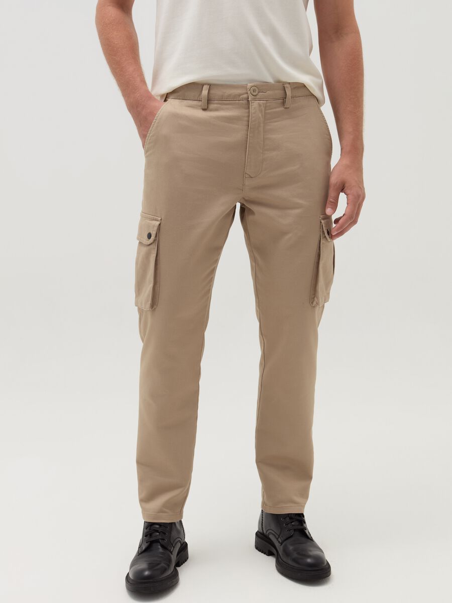 Cargo trousers in stretch cotton_1