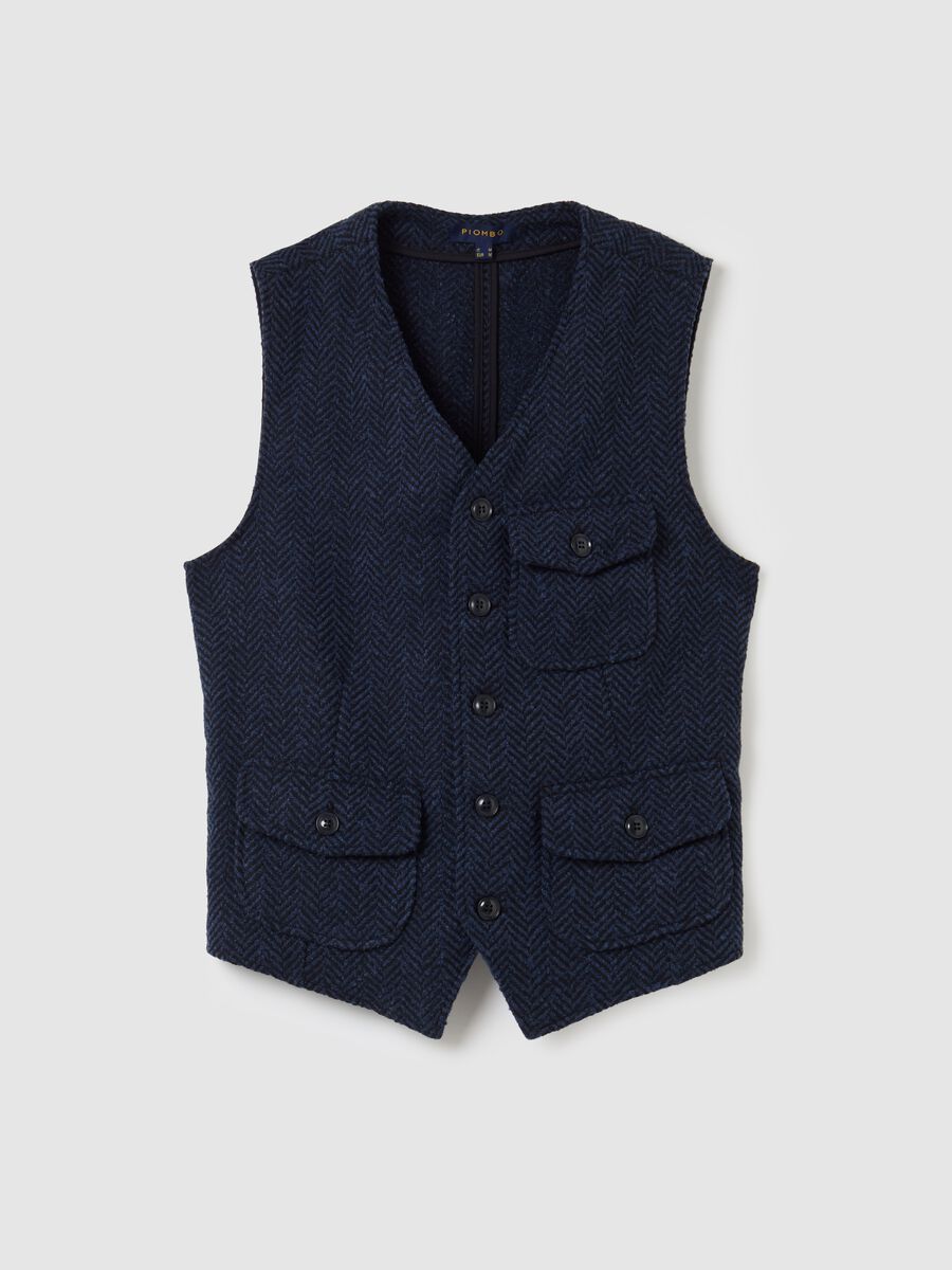 Gilet with herringbone design_4