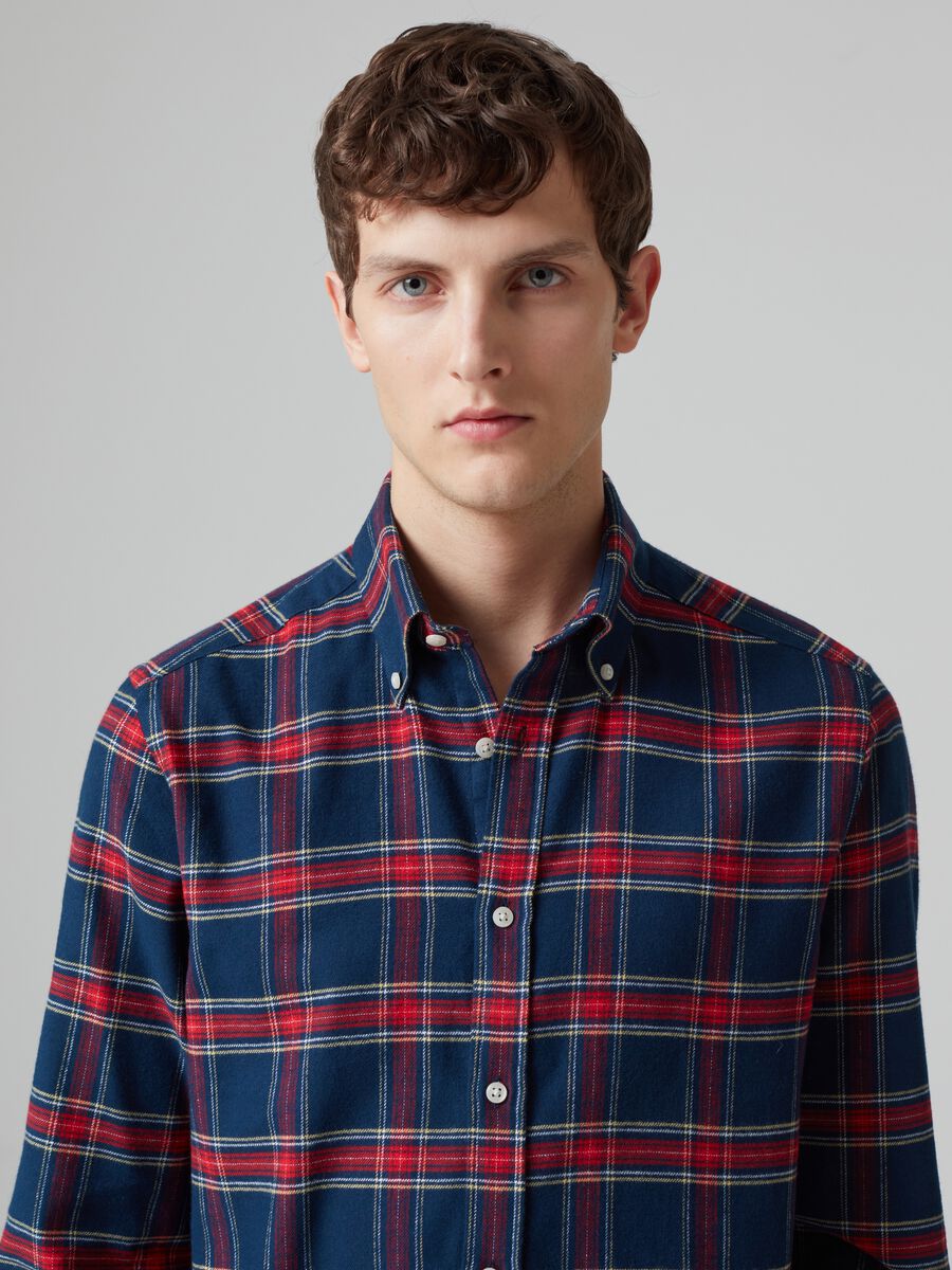 Flannel shirt in check pattern_1