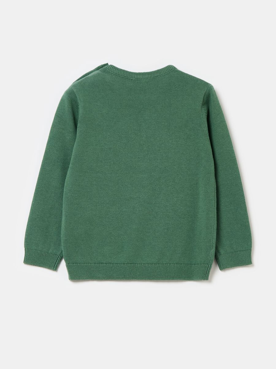 Solid colour 100% cotton knit pullover_1