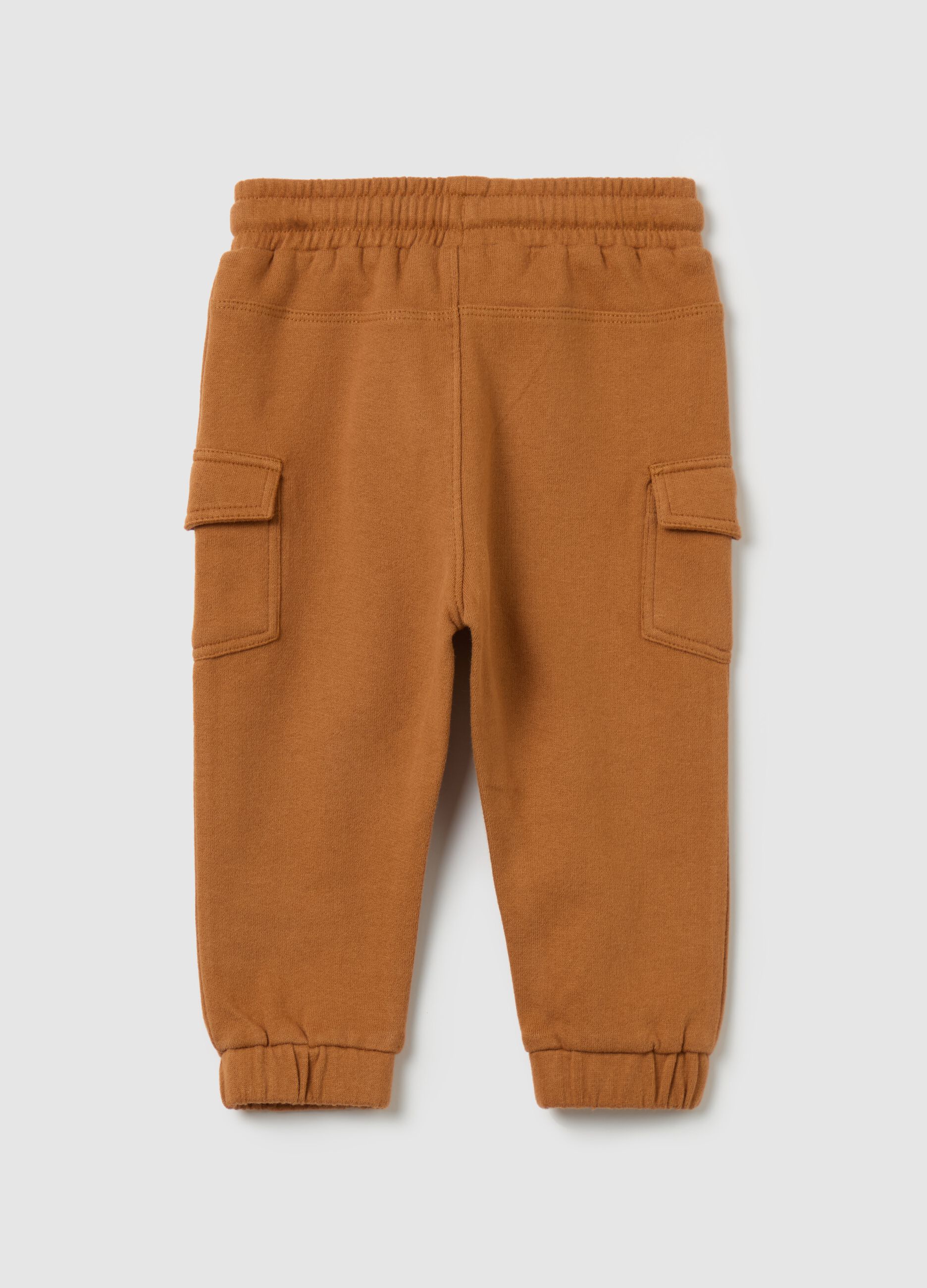 Fleece joggers with pockets and drawstring