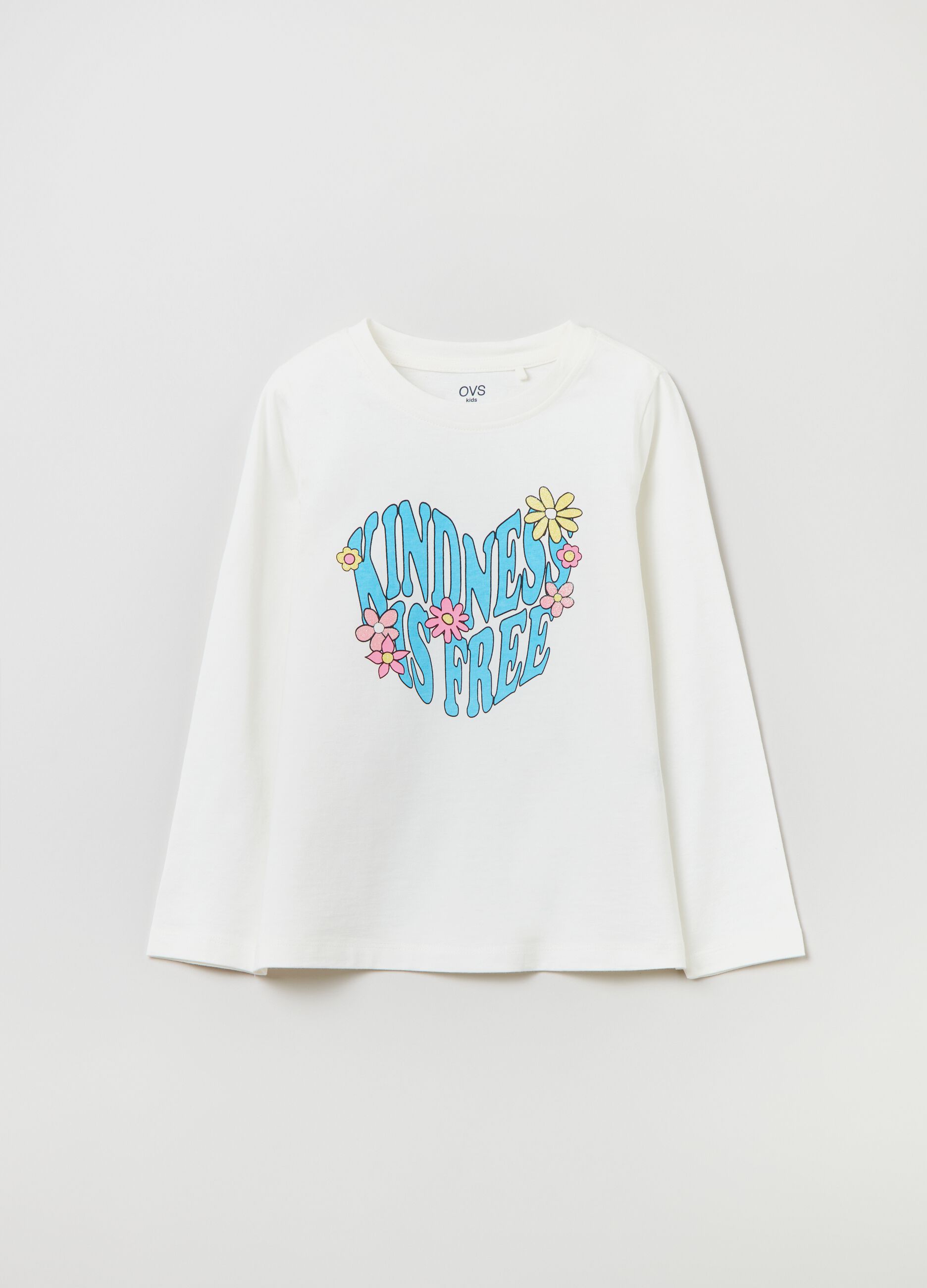 Long-sleeved T-shirt with flower print