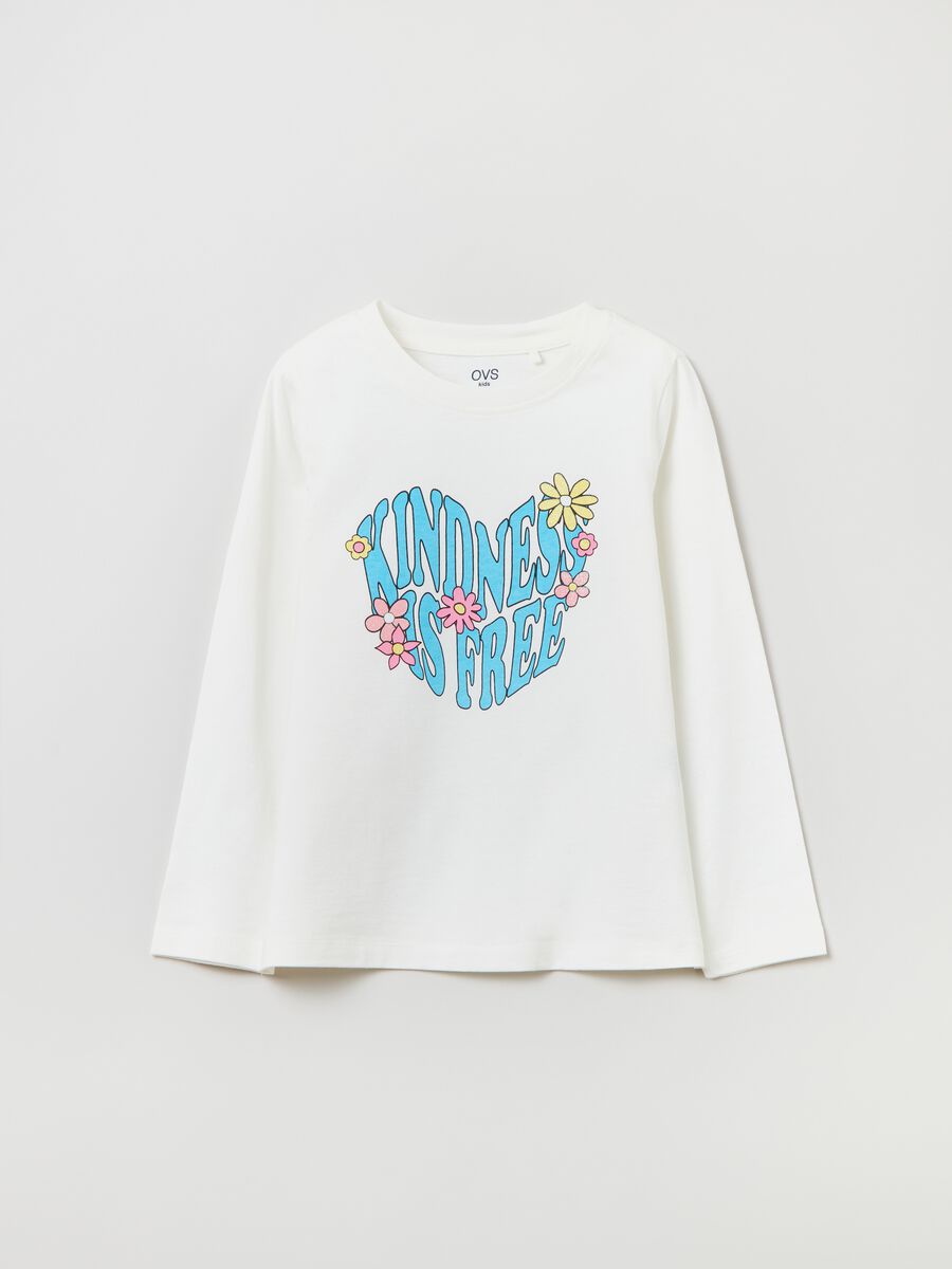 Long-sleeved T-shirt with flower print_0