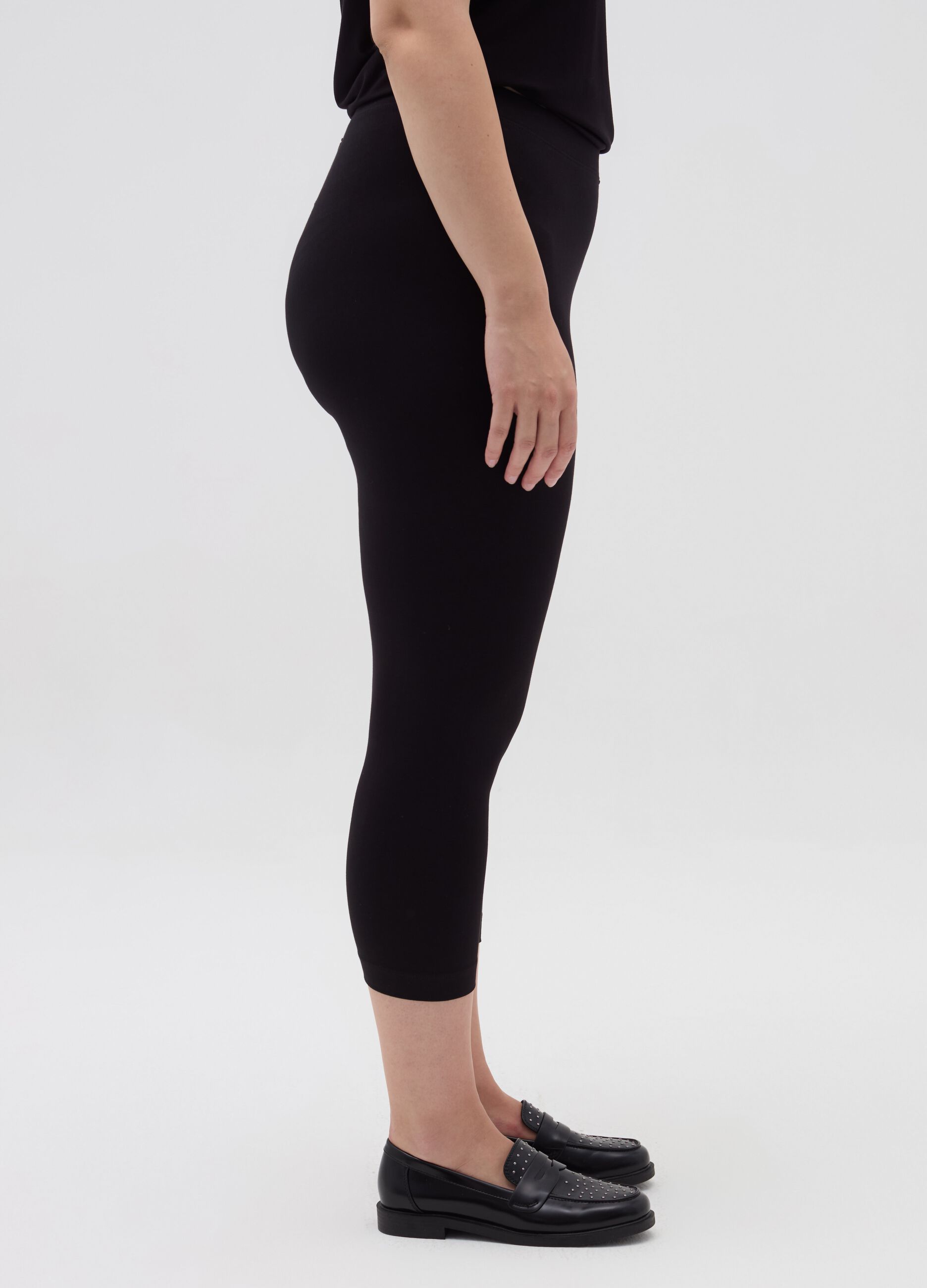 Curvy crop leggings in stretch cotton