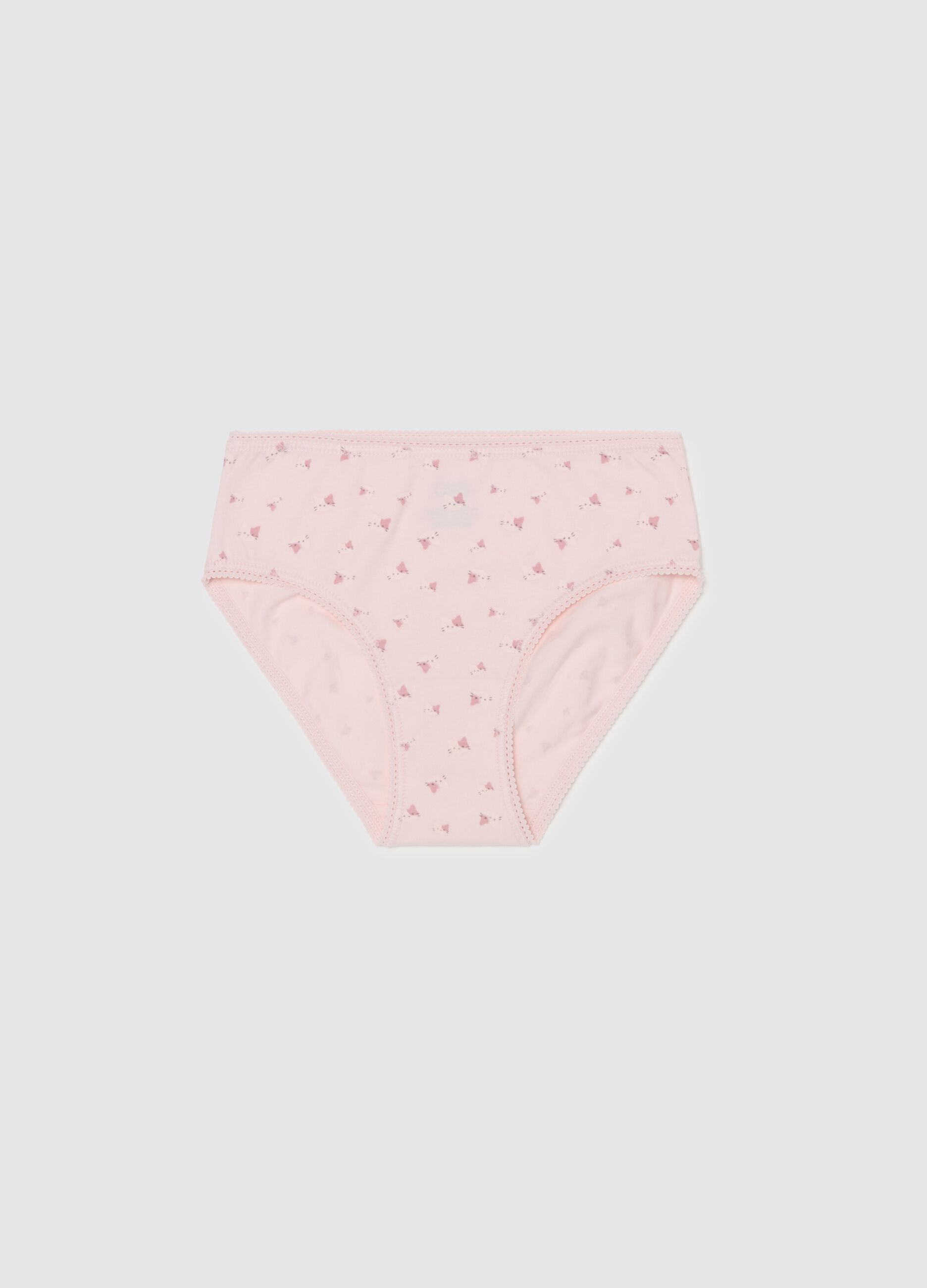 Jersey briefs with kittens print