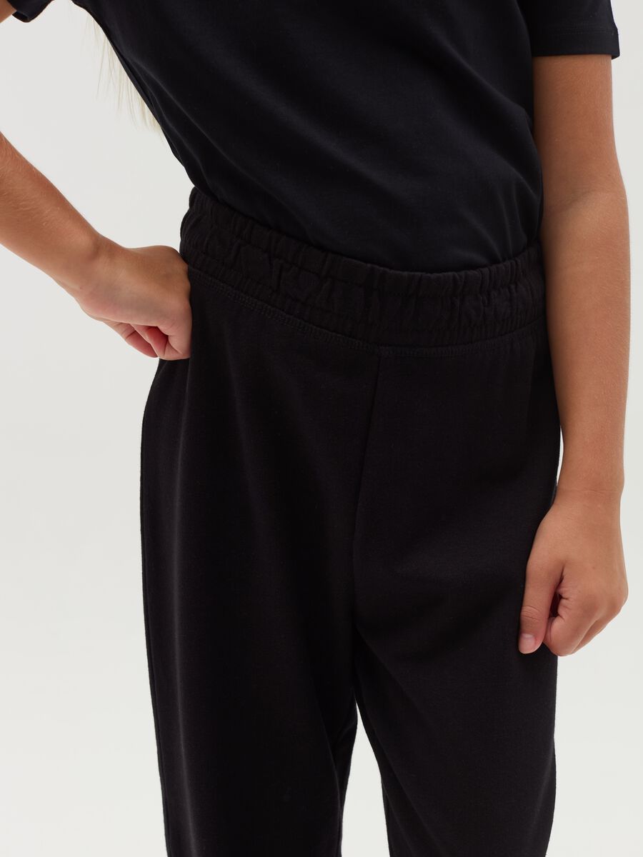 Fleece joggers with elasticated edging_2