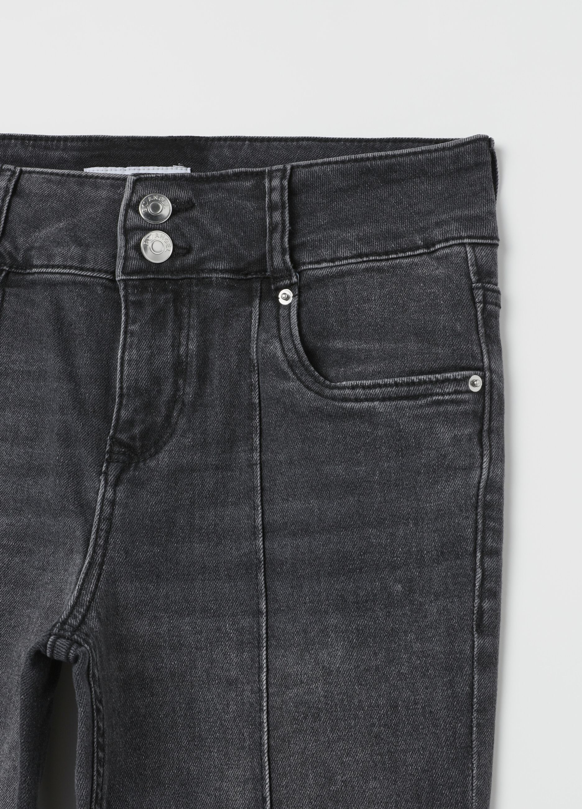 Flare-fit jeans with raised stitching